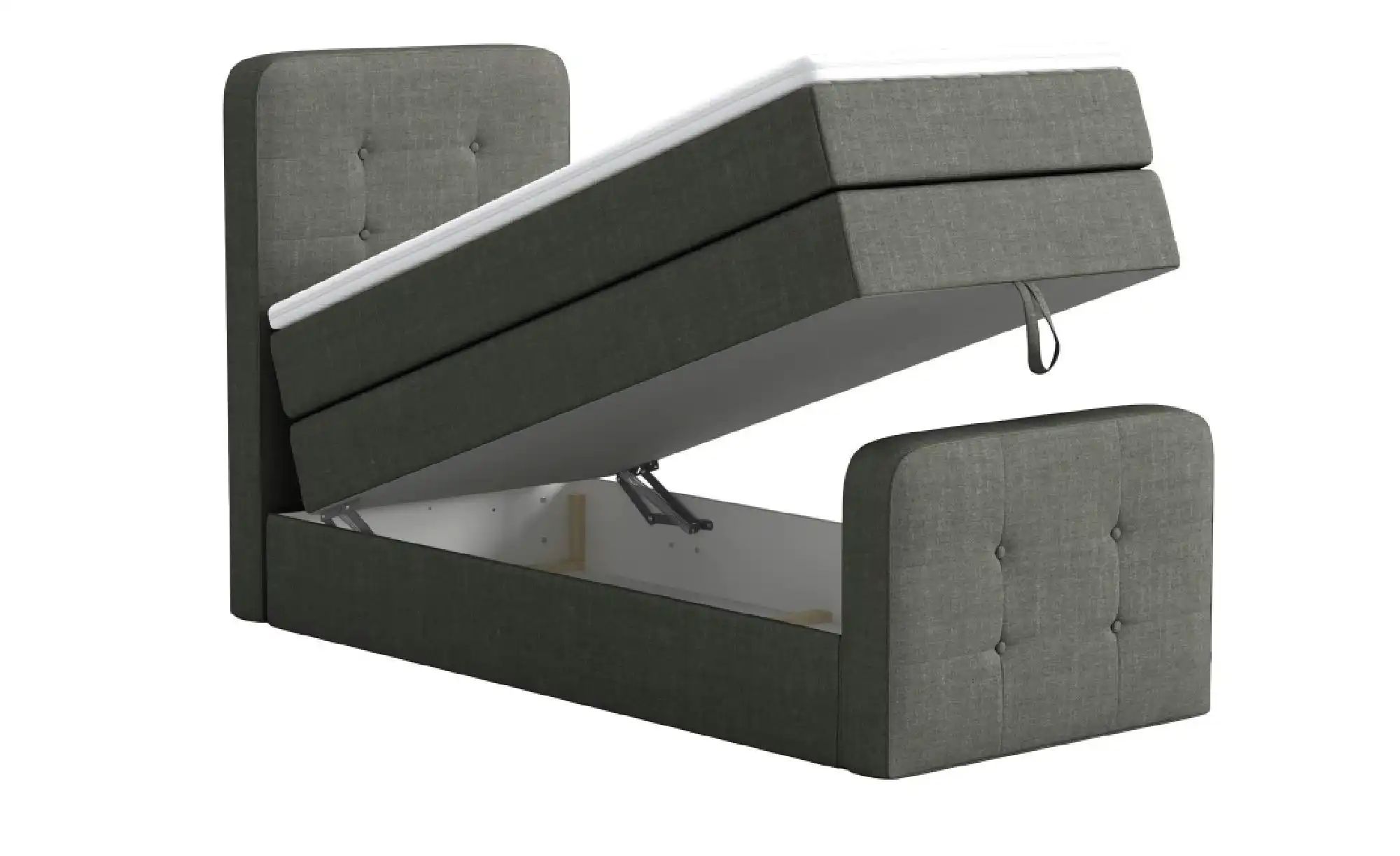 Boxspringbett mit Bettkasten Neapel ¦ grau ¦ Maße (cm): H: 121 Betten > Ein günstig online kaufen