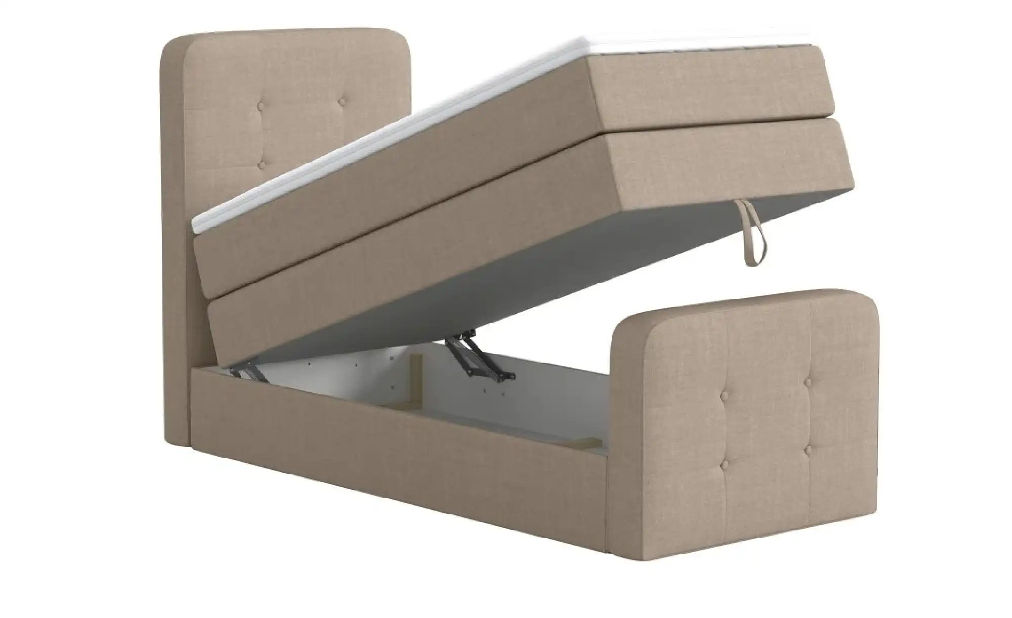 Boxspringbett mit Bettkasten Neapel ¦ beige ¦ Maße (cm): H: 121 Betten > Ei günstig online kaufen