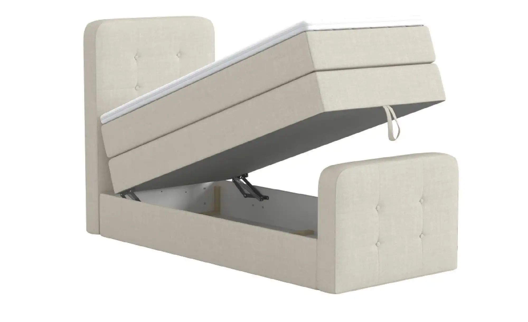 Boxspringbett mit Bettkasten Neapel ¦ creme ¦ Maße (cm): H: 121 Betten > Ei günstig online kaufen