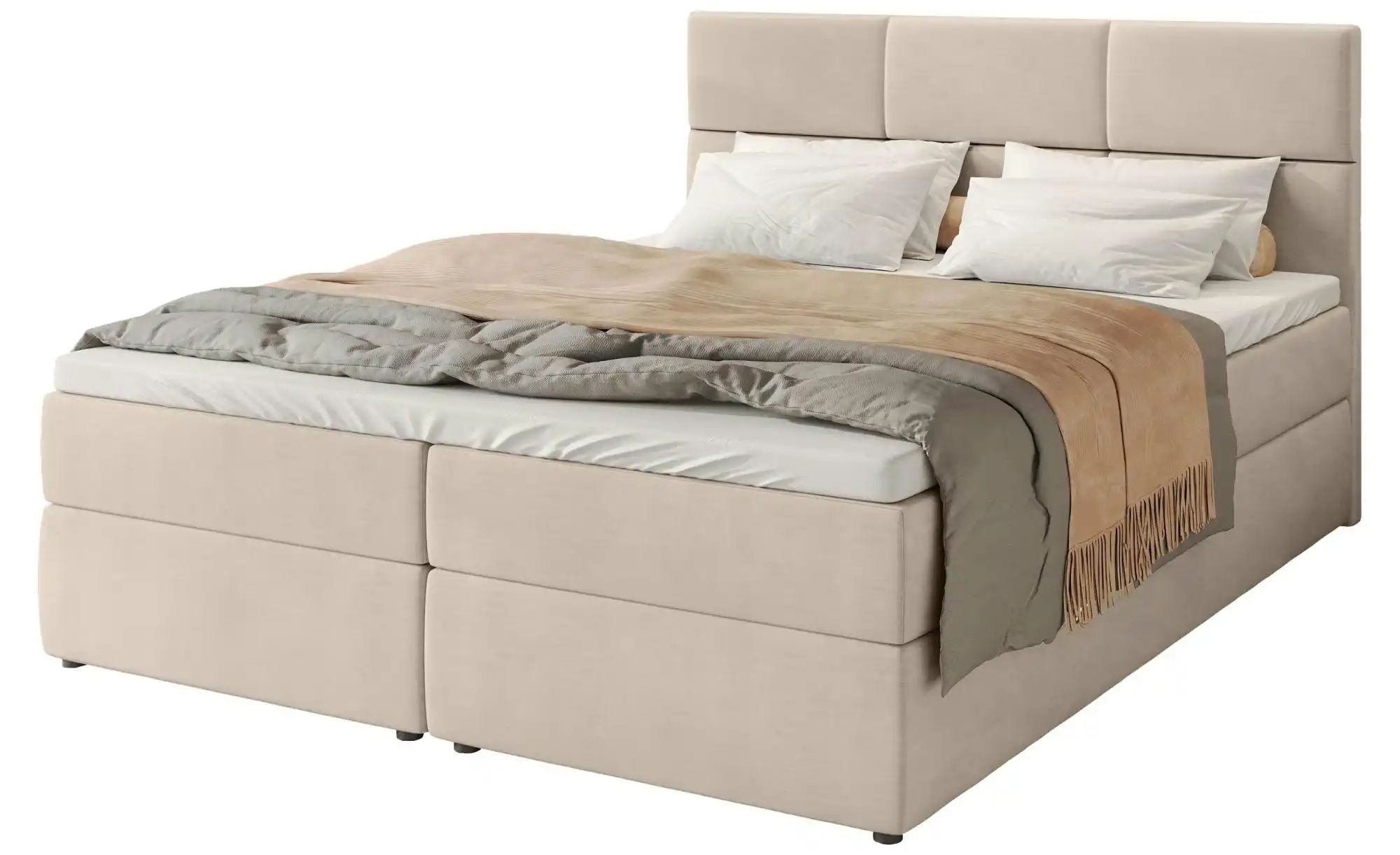 Boxbett mit Stauraum und Topper Boston ¦ beige ¦ Maße (cm): B: 160 H: 102 B günstig online kaufen