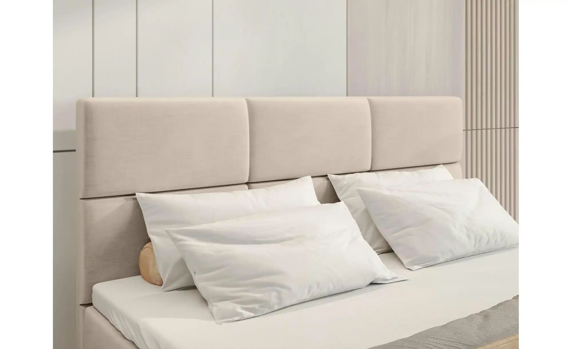 Boxbett mit Stauraum und Topper Boston ¦ beige ¦ Maße (cm): B: 140 H: 102 B günstig online kaufen