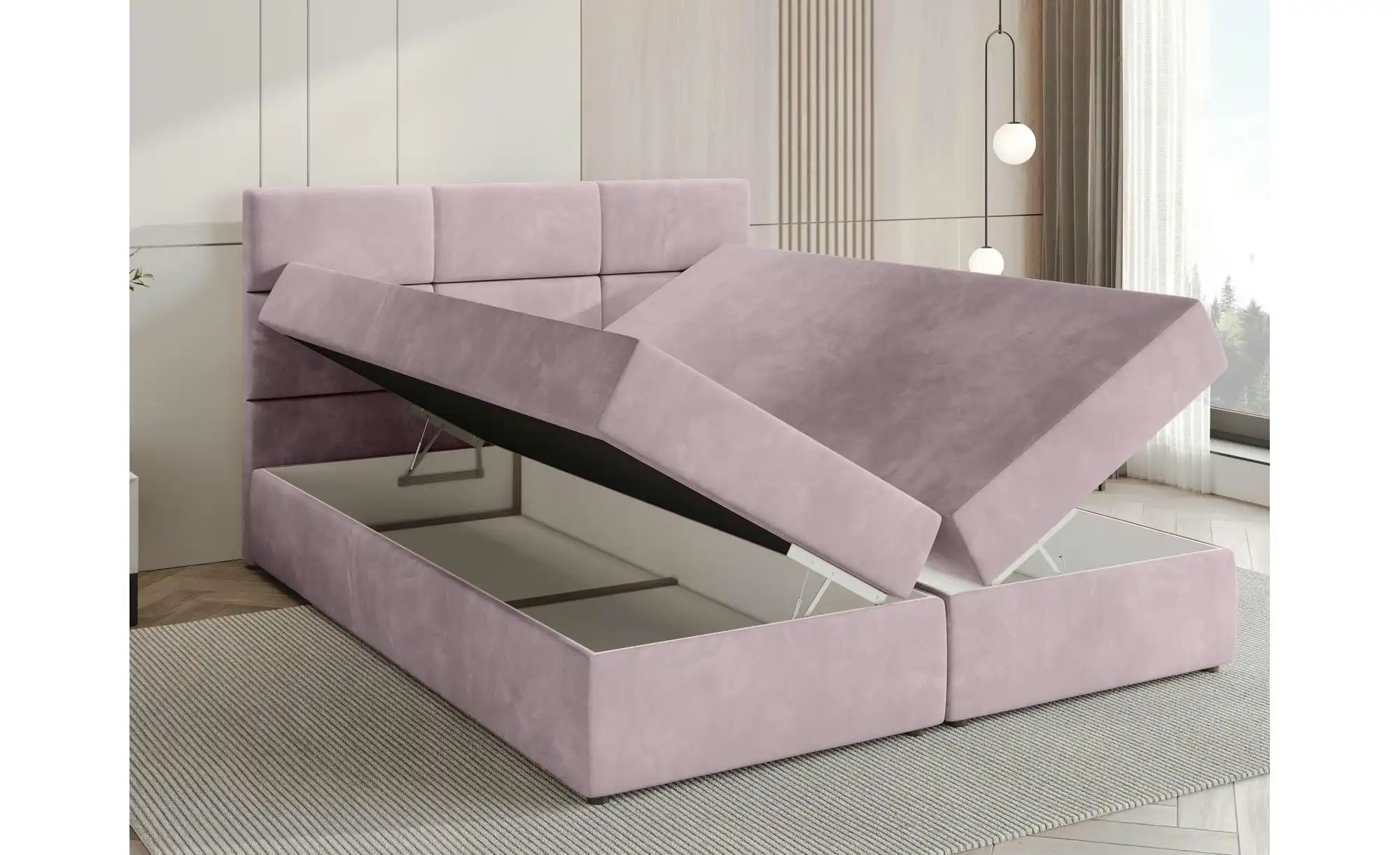 Boxbett mit Stauraum und Topper Boston ¦ rosa/pink ¦ Maße (cm): B: 160 H: 1 günstig online kaufen