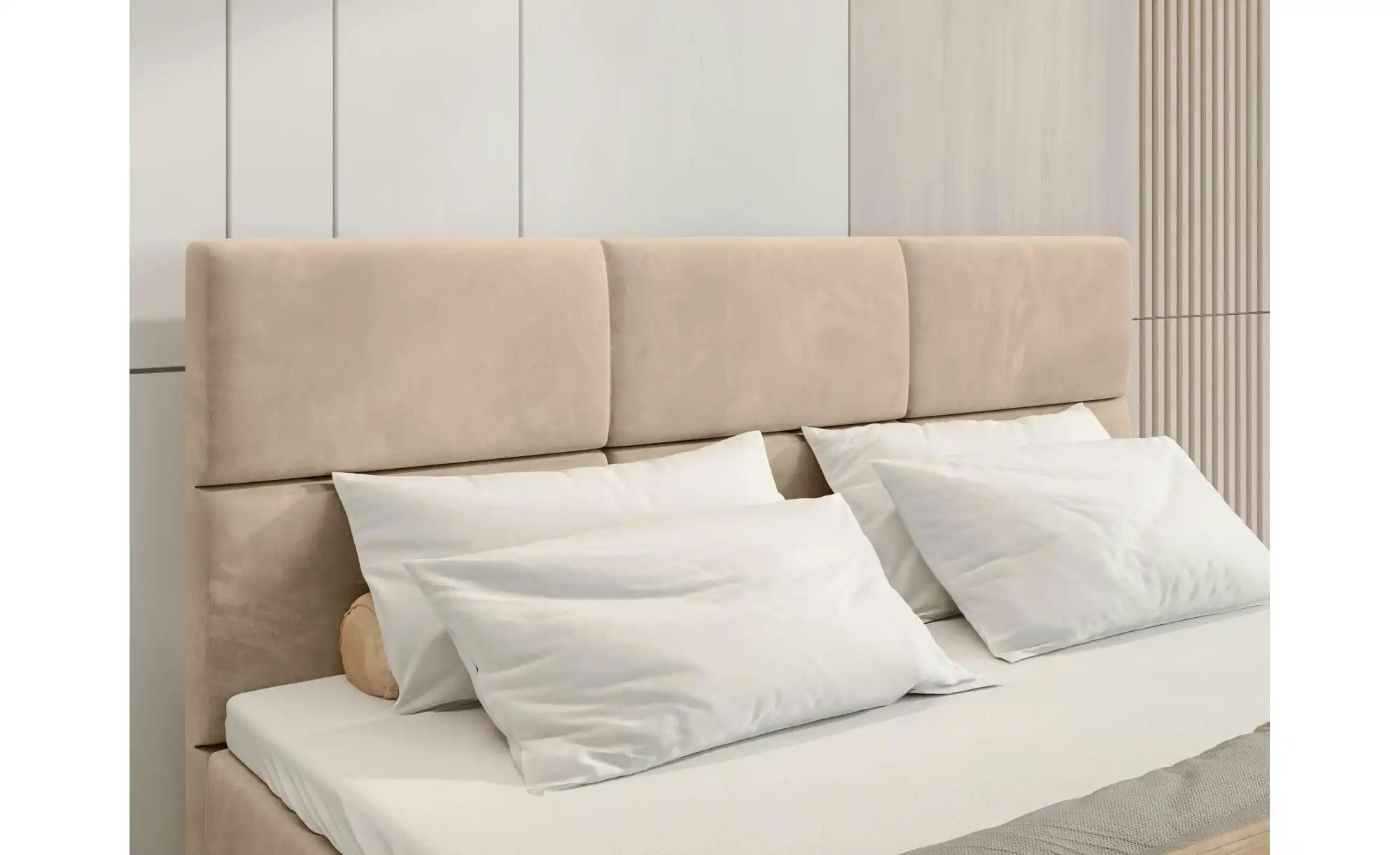 Boxbett mit Stauraum und Topper Boston ¦ beige ¦ Maße (cm): B: 140 H: 102 B günstig online kaufen