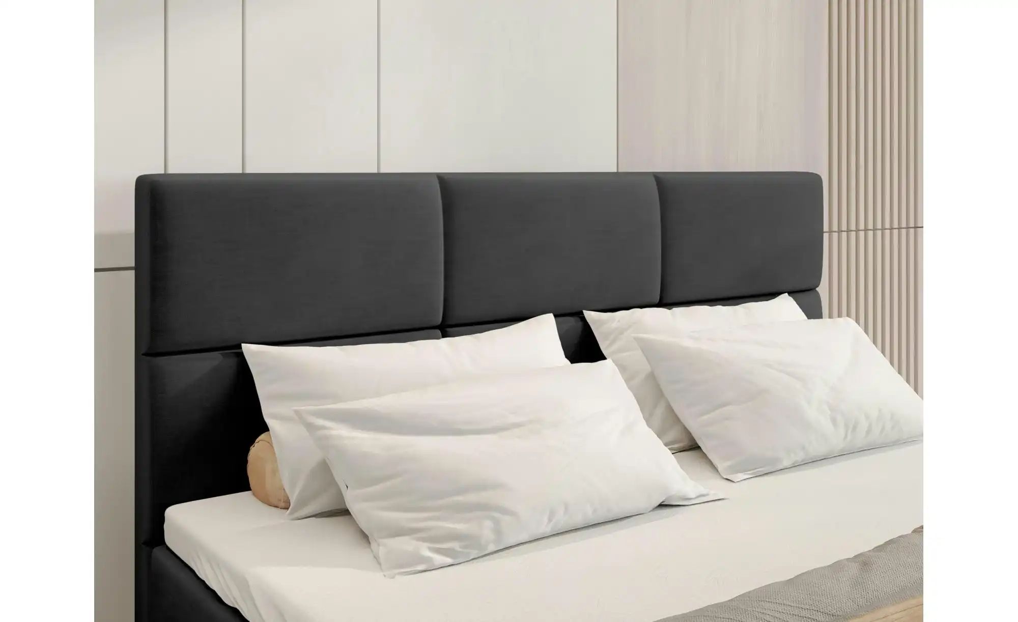 Boxbett mit Stauraum und Topper Boston ¦ schwarz ¦ Maße (cm): B: 160 H: 102 günstig online kaufen