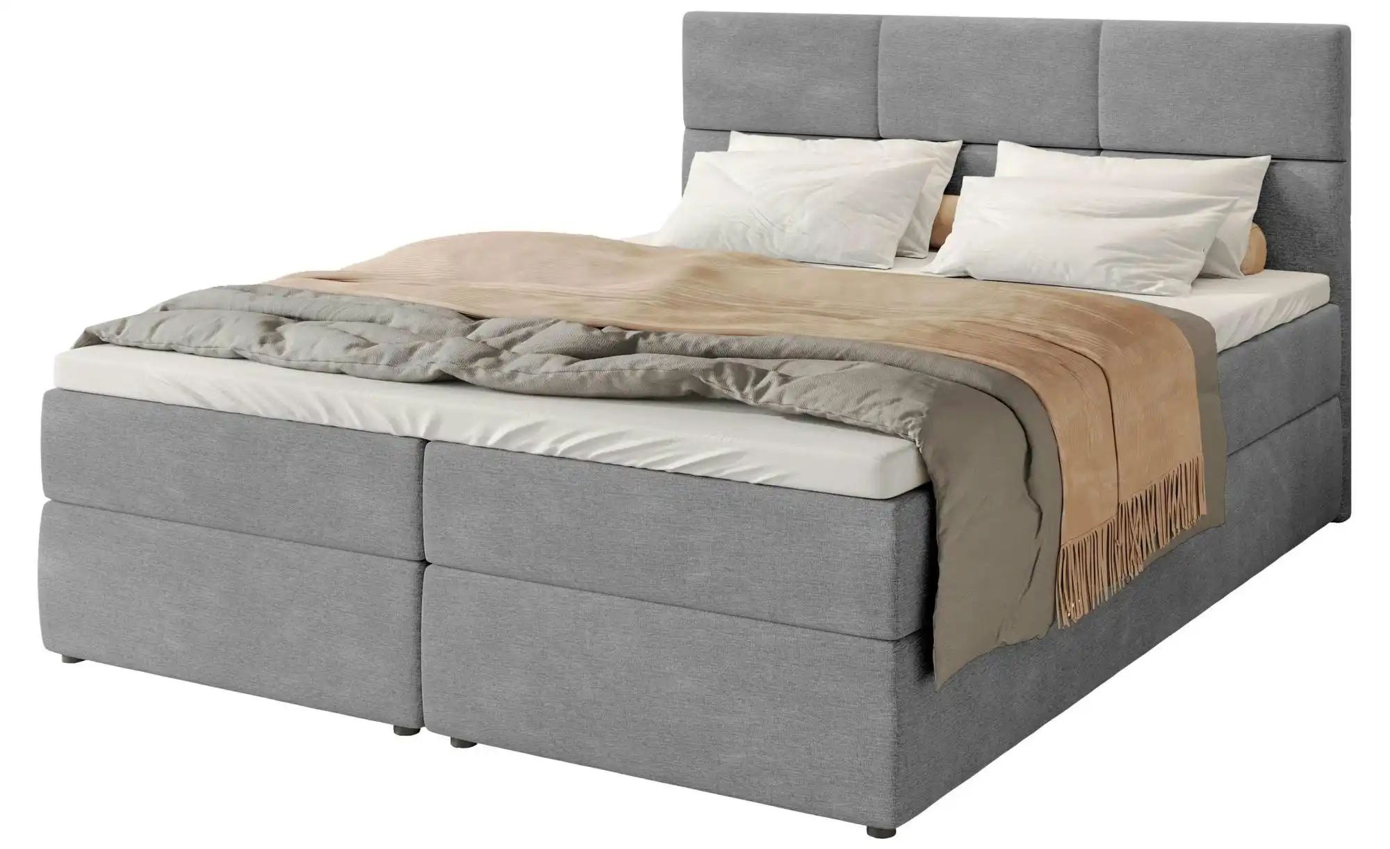 Boxbett mit Stauraum und Topper Boston ¦ grau ¦ Maße (cm): B: 160 H: 102 Be günstig online kaufen