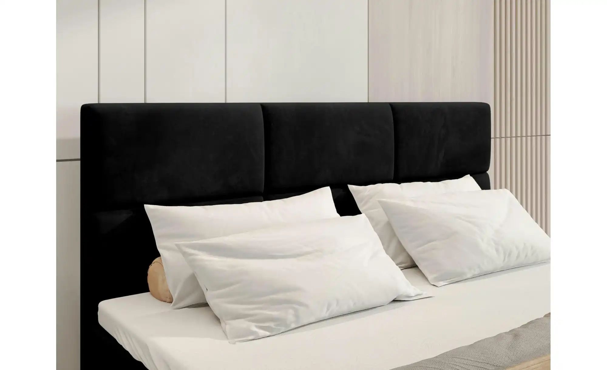 Boxbett mit Stauraum und Topper Boston ¦ schwarz ¦ Maße (cm): B: 140 H: 102 günstig online kaufen