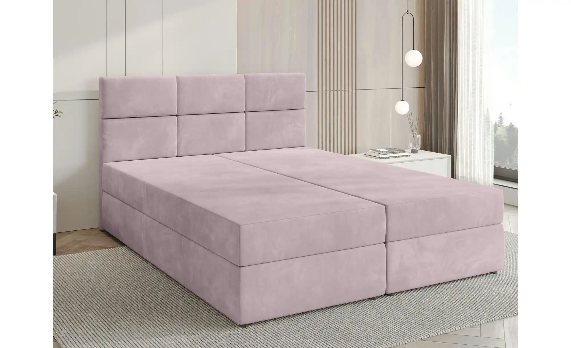 Thumbnail - Boxbett mit Stauraum und Topper Boston ¦ rosa/pink ¦ Maße (cm): B: 140 H: 102 Betten > Polsterbetten - Höffner