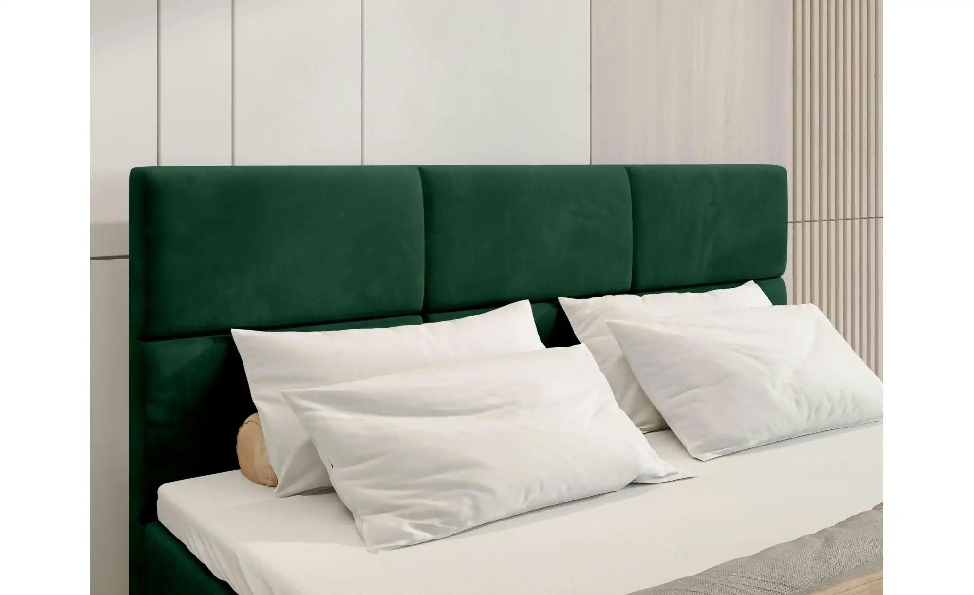 Boxbett mit Stauraum und Topper Boston ¦ grün ¦ Maße (cm): B: 160 H: 102 Be günstig online kaufen