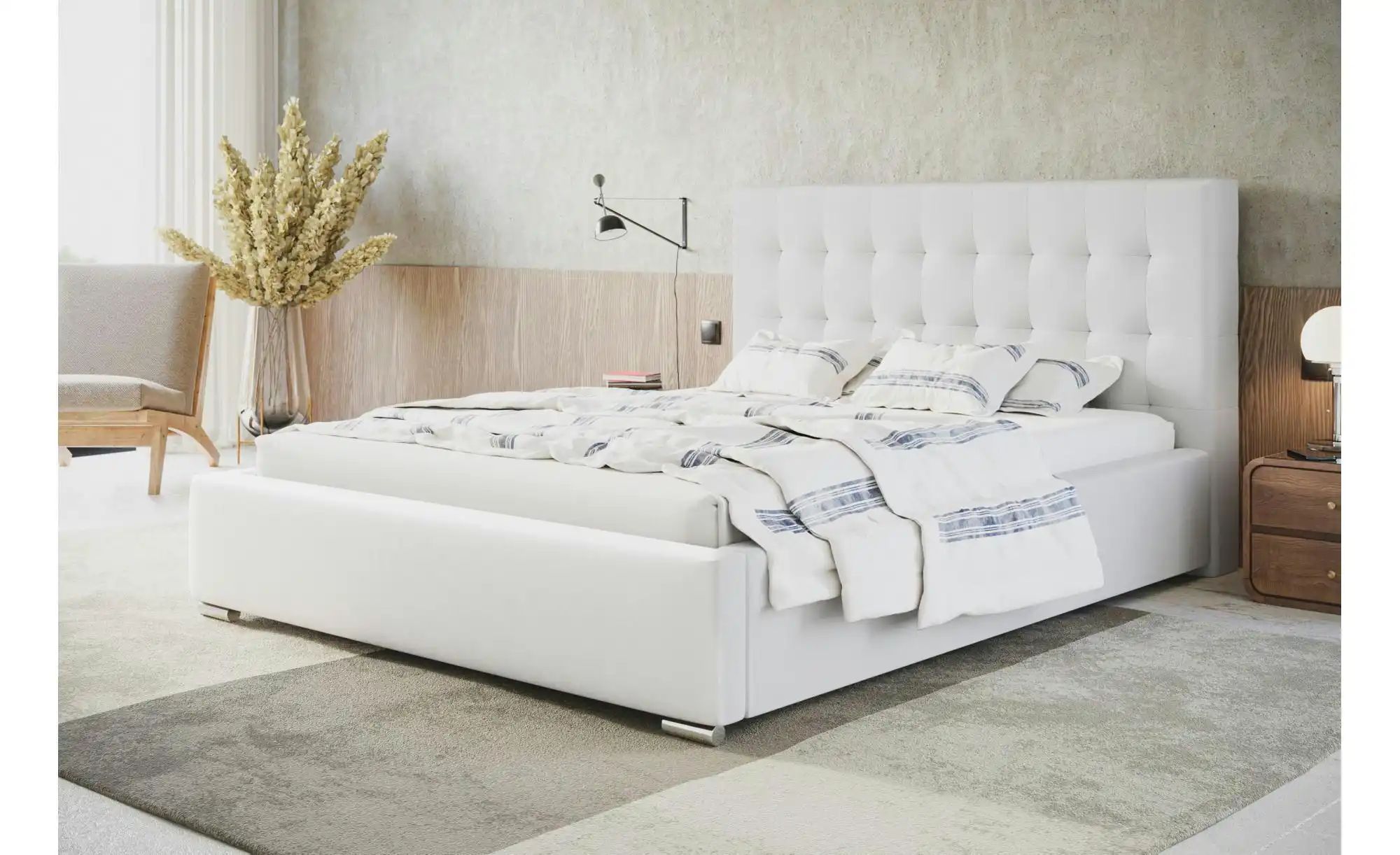 Thumbnail - Polsterbett mit Stauraum Crawley ¦ weiß ¦ Maße (cm): B: 160 H: 104 Betten > Polsterbetten - Höffner