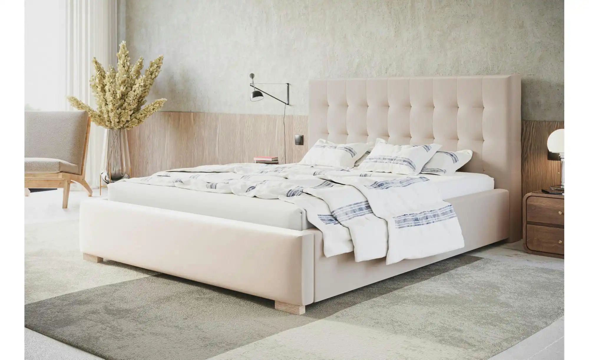 Polsterbett mit Stauraum Crawley ¦ creme ¦ Maße (cm): H: 104 Betten > Polst günstig online kaufen