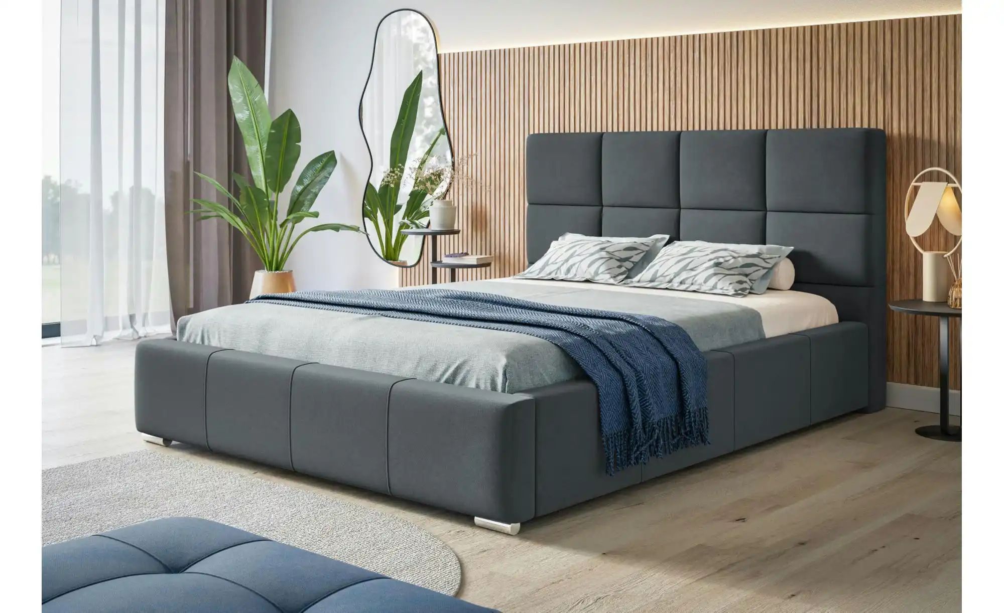 Polsterbett mit Stauraum Poole ¦ grau ¦ Maße (cm): H: 104 Betten > Polsterb günstig online kaufen