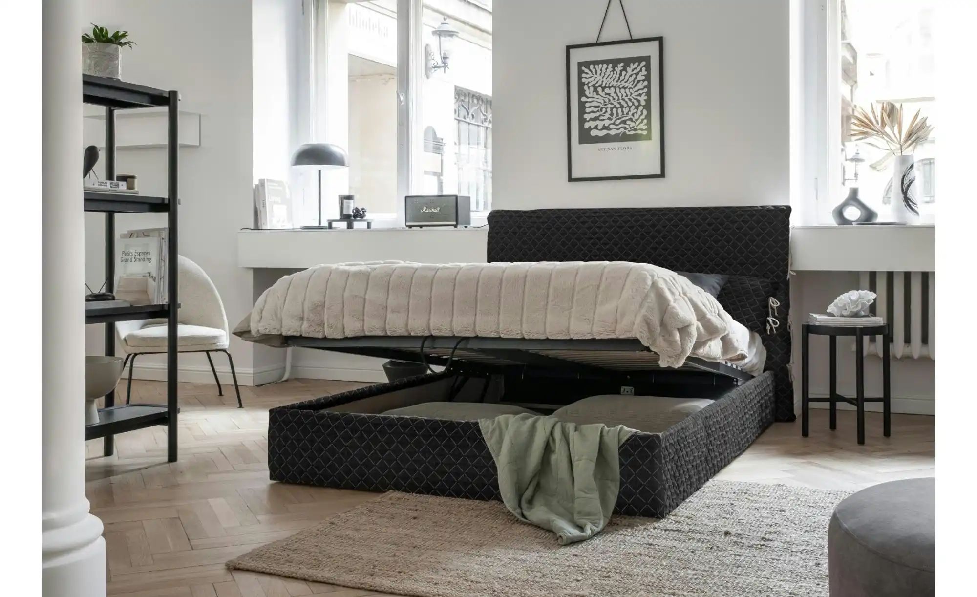 Miuform Polsterbett gemustert Sleepy Luna ¦ schwarz ¦ Maße (cm): B: 186 H: günstig online kaufen