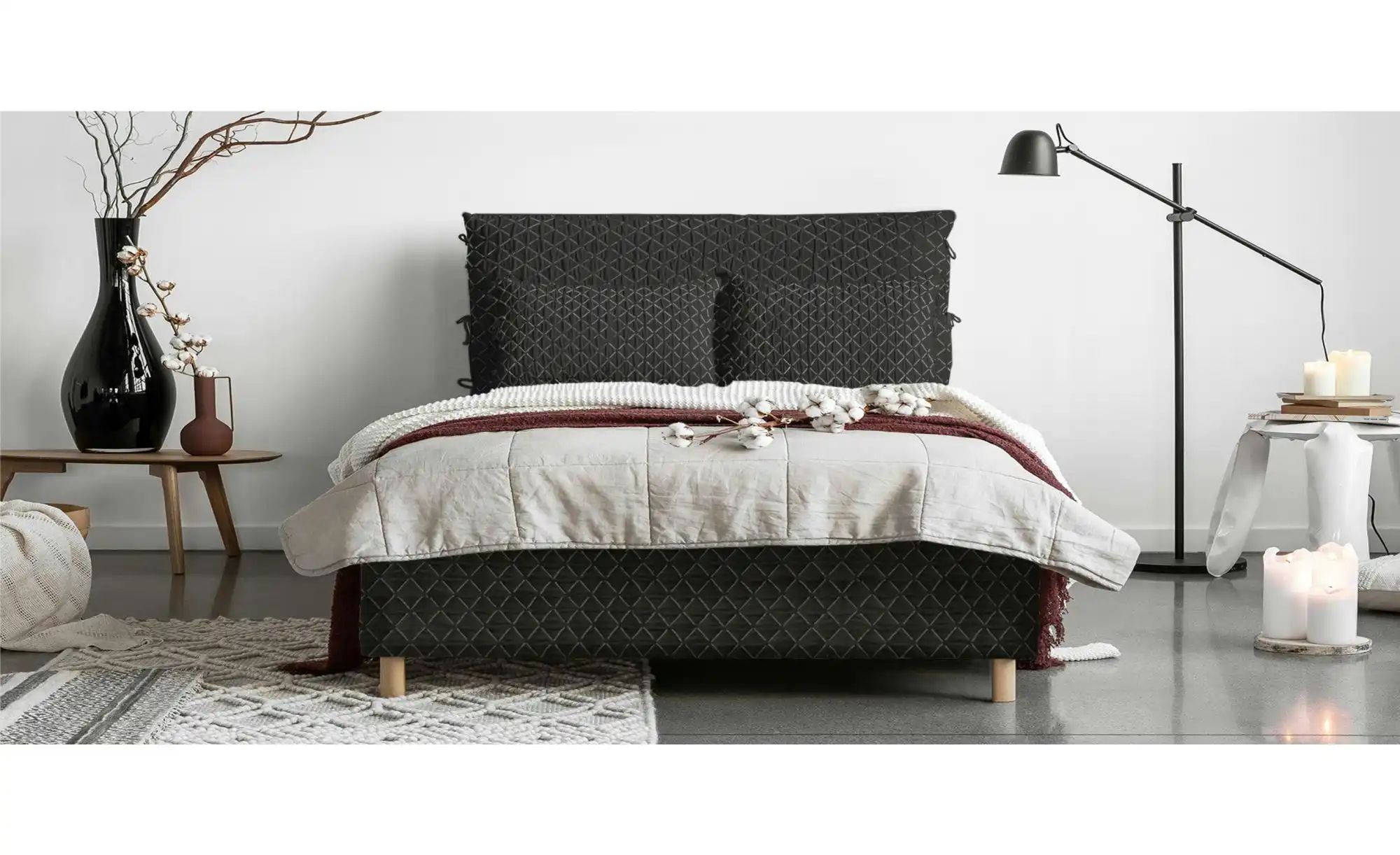 Miuform Polsterbett gemustert Sleepy Luna ¦ schwarz ¦ Maße (cm): B: 186 H: günstig online kaufen