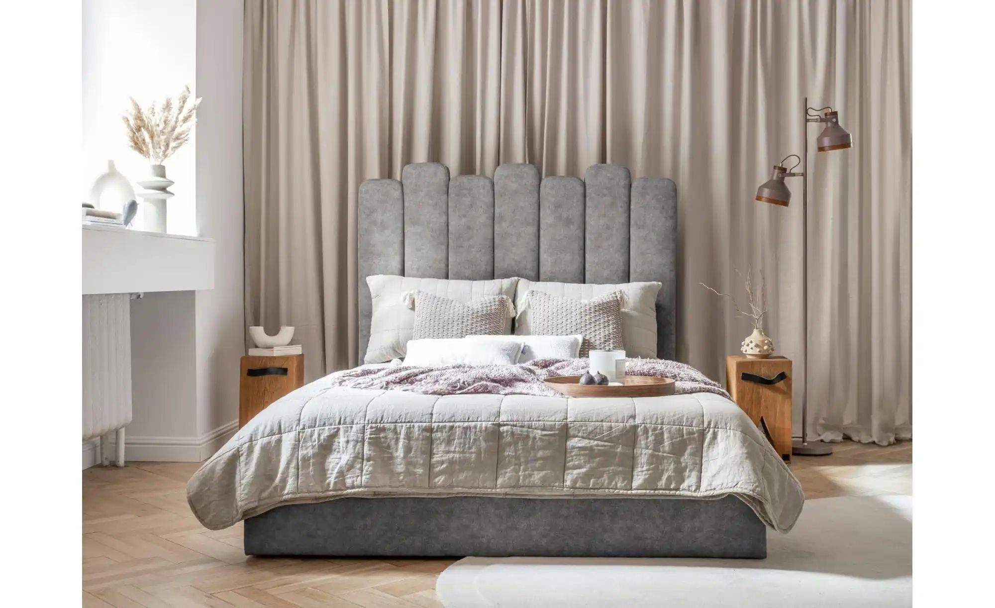 Miuform Polsterbett mit Bettkasten Dreamy Aurora ¦ grau ¦ Maße (cm): B: 147 günstig online kaufen