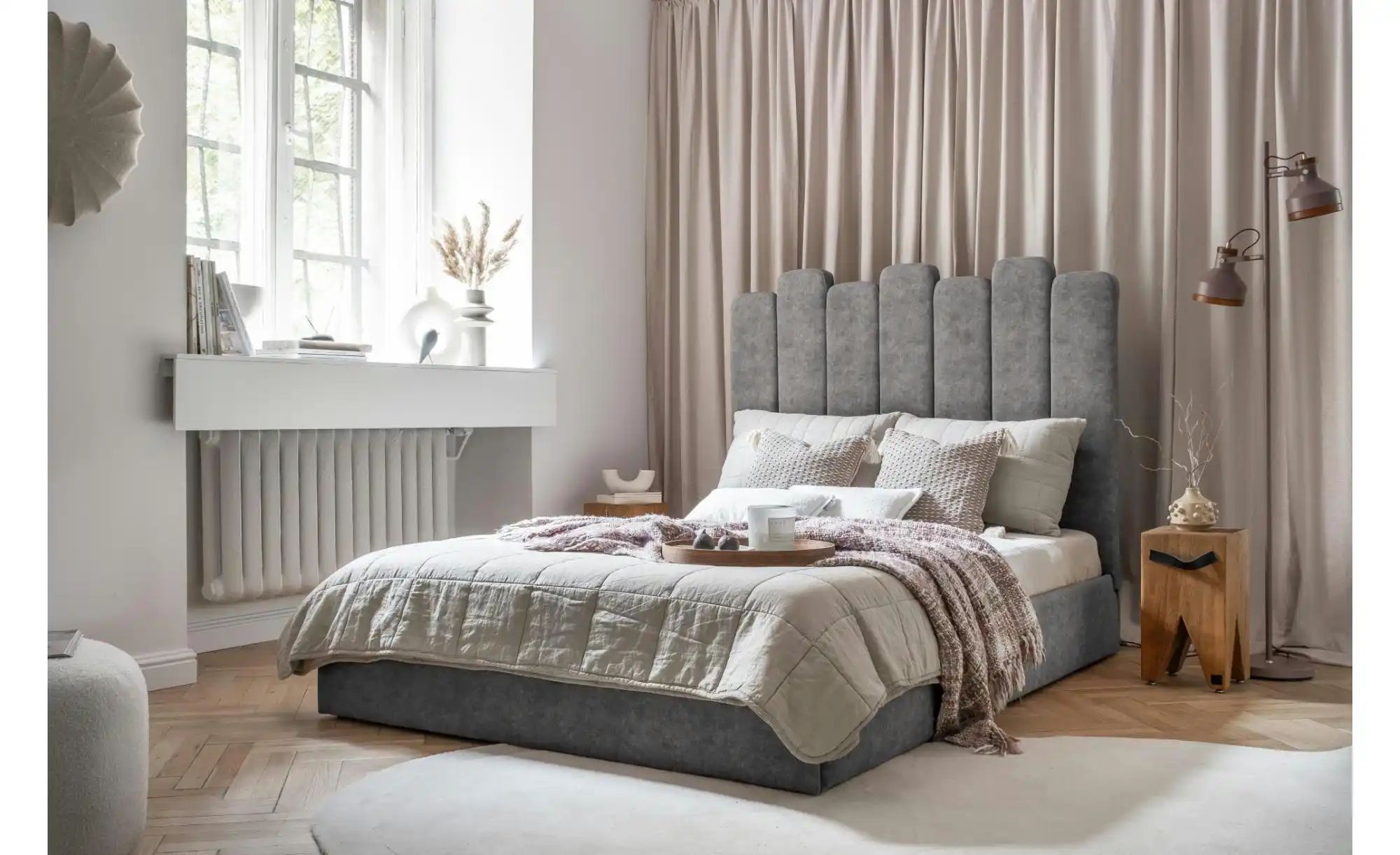 Thumbnail - Miuform Polsterbett mit Bettkasten Dreamy Aurora ¦ grau ¦ Maße (cm): B: 147 H: 132 Betten > Polsterbetten - Höffner