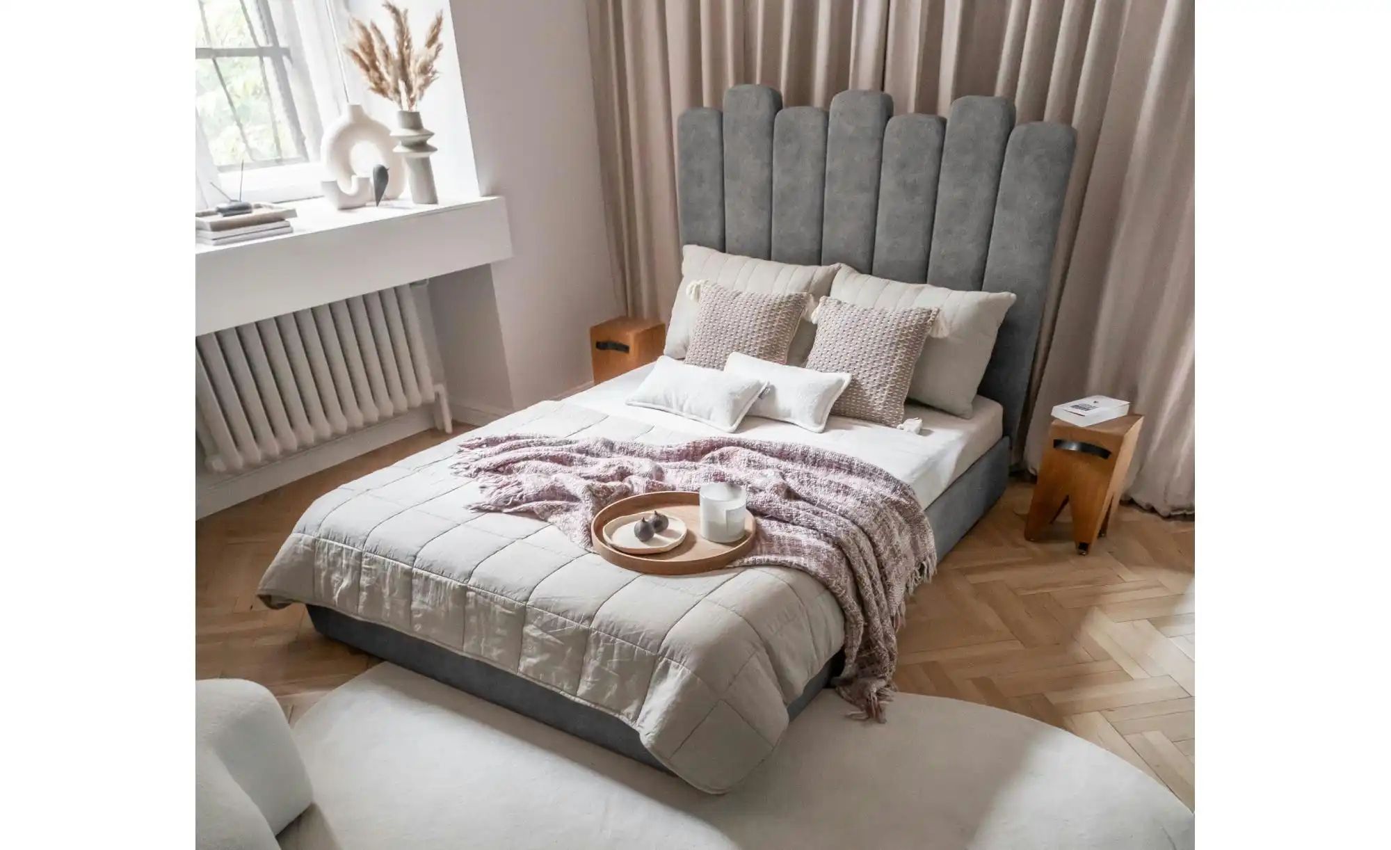 Thumbnail - Miuform Polsterbett mit Bettkasten Dreamy Aurora ¦ grau ¦ Maße (cm): B: 147 H: 132 Betten > Polsterbetten - Höffner