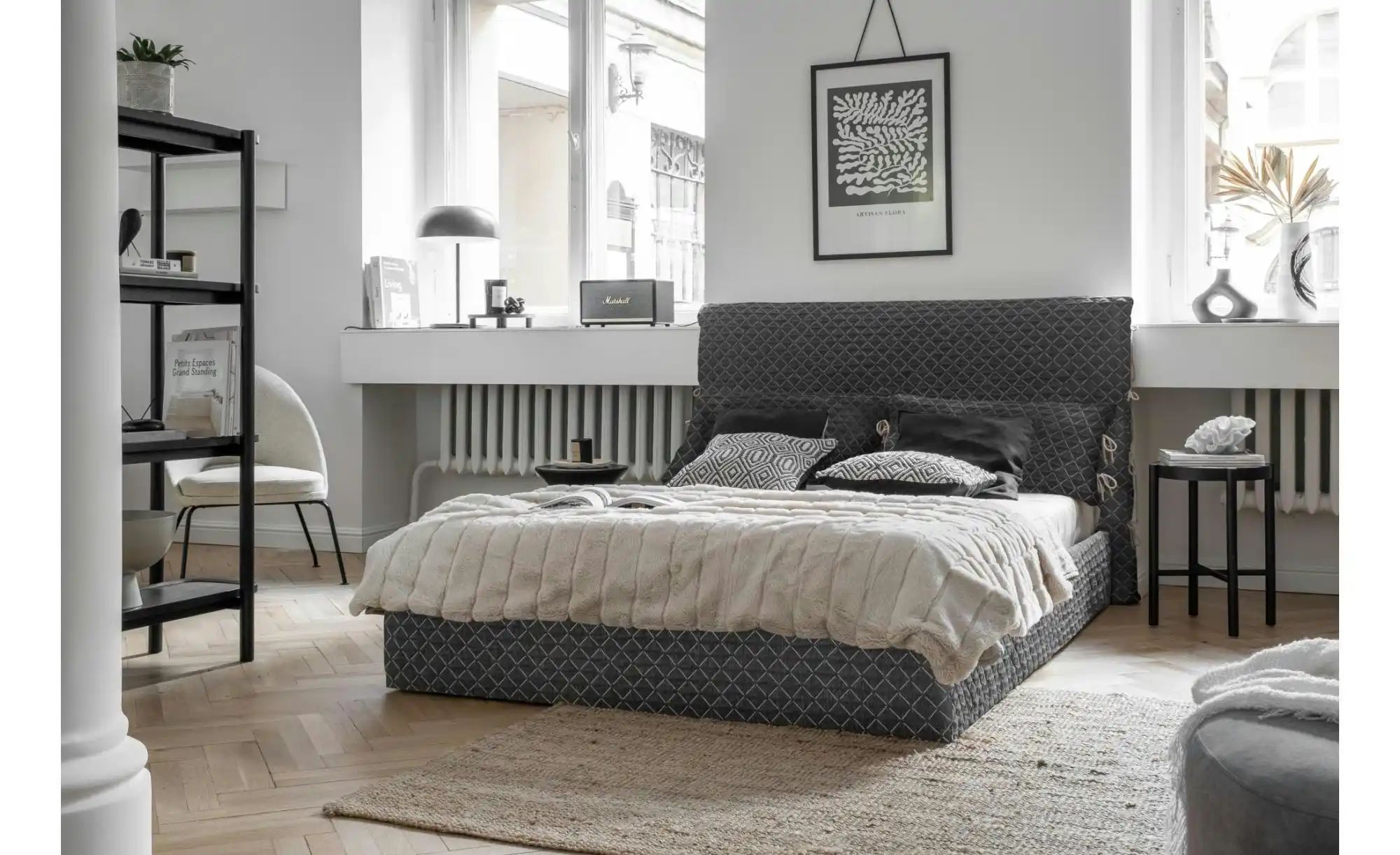 Miuform Polsterbett gemustert Sleepy Luna ¦ grau ¦ Maße (cm): B: 146 H: 105 günstig online kaufen