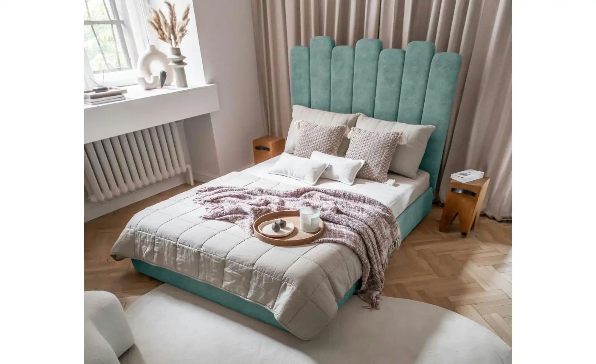 Thumbnail - Miuform Polsterbett mit Bettkasten Dreamy Aurora ¦ blau ¦ Maße (cm): B: 147 H: 132 Betten > Polsterbetten - Höffner