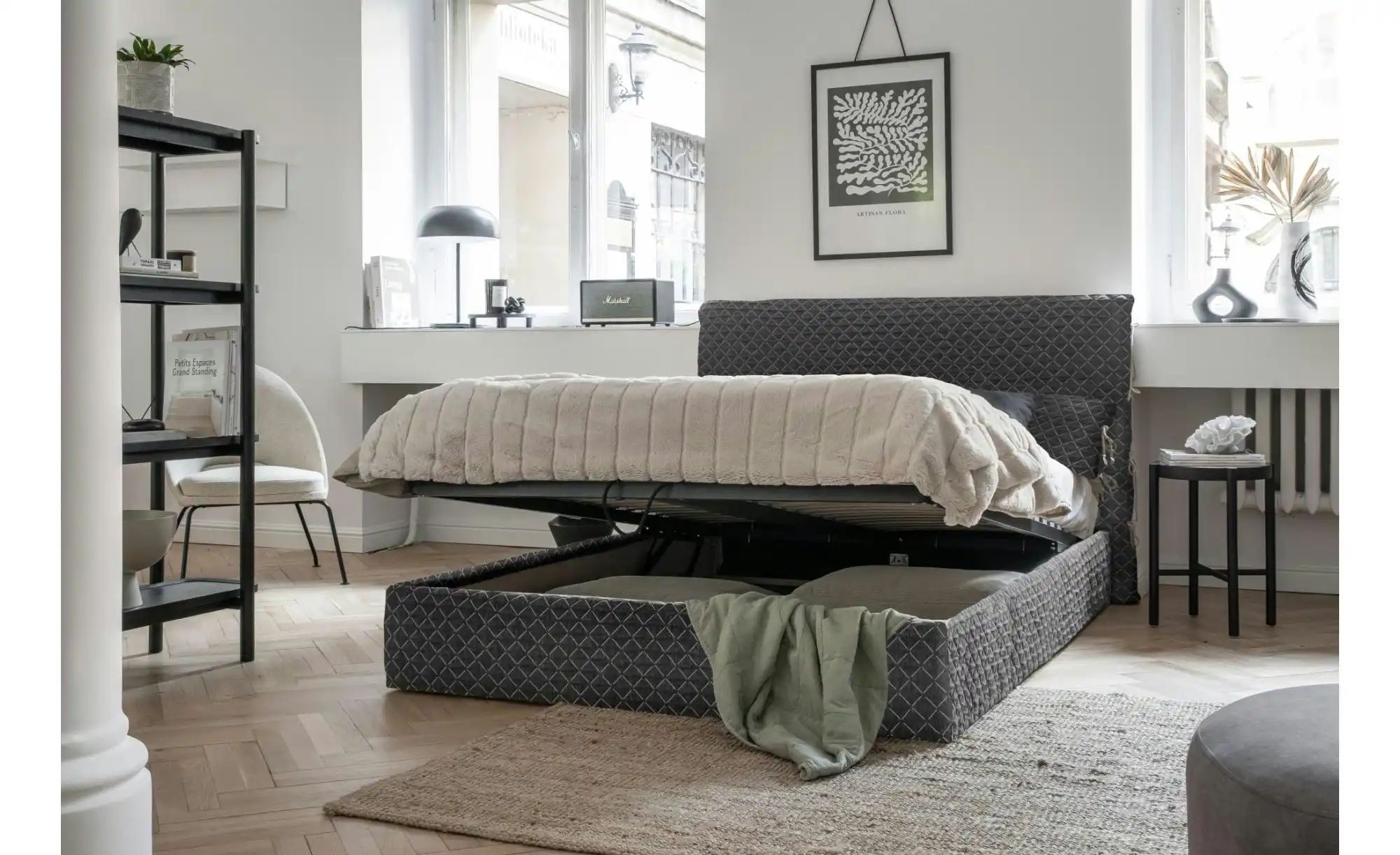 Miuform Polsterbett gemustert Sleepy Luna ¦ grau ¦ Maße (cm): B: 166 H: 105 günstig online kaufen