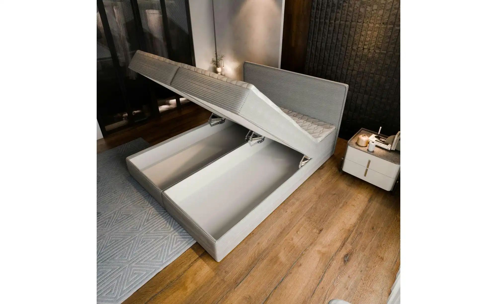 Thumbnail - MASSENO Boxbett mit Bettkasten Astor ¦ creme ¦ Maße (cm): B: 160 H: 98 Betten > Polsterbetten - Höffner