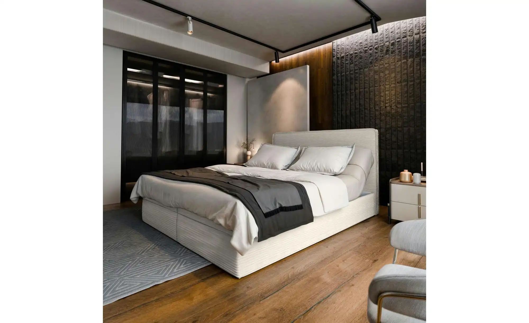 Thumbnail - MASSENO Boxbett mit Bettkasten Astor ¦ creme ¦ Maße (cm): B: 160 H: 98 Betten > Polsterbetten - Höffner