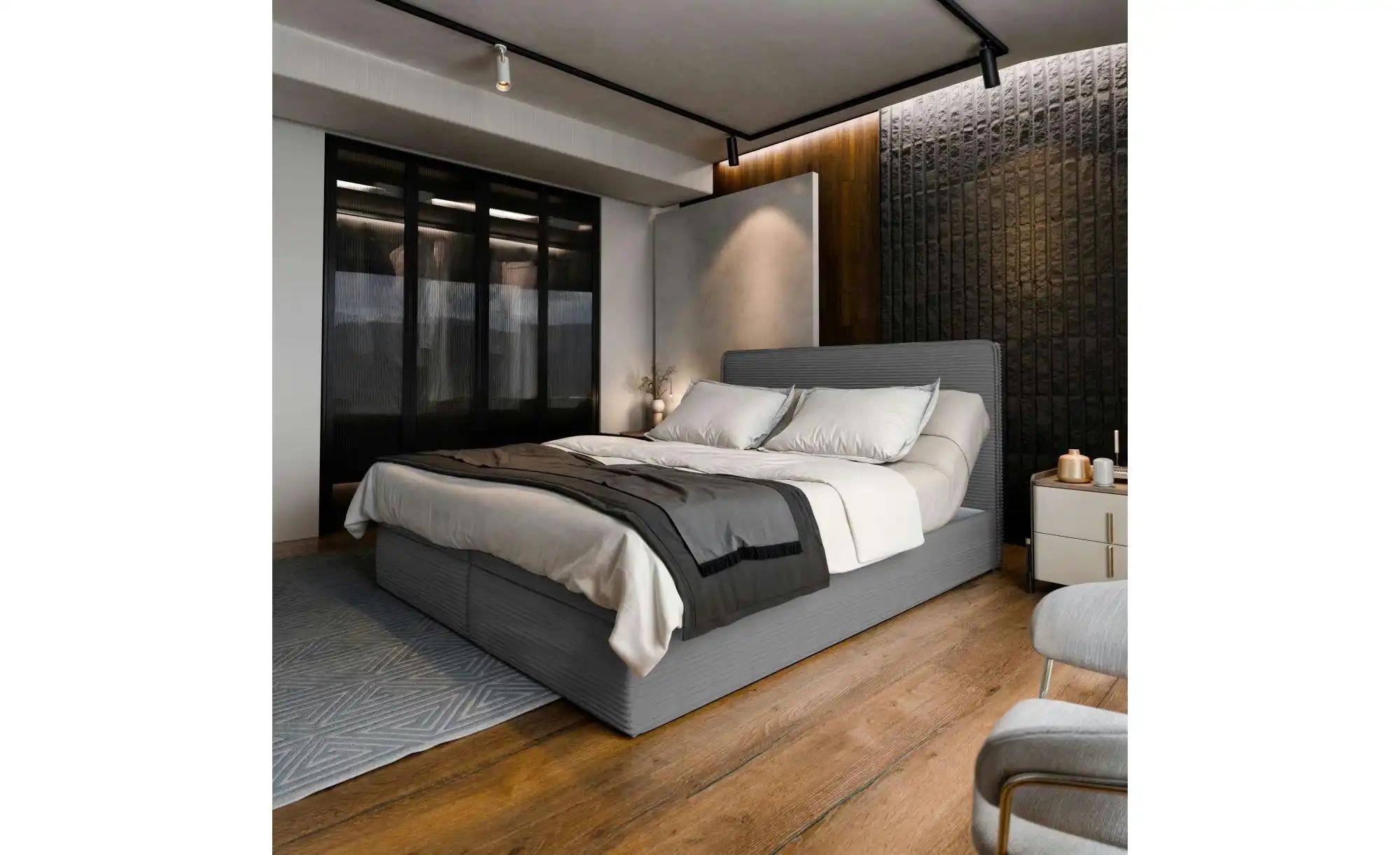 MASSENO Boxbett mit Bettkasten Astor ¦ grau ¦ Maße (cm): B: 160 H: 98 Bette günstig online kaufen