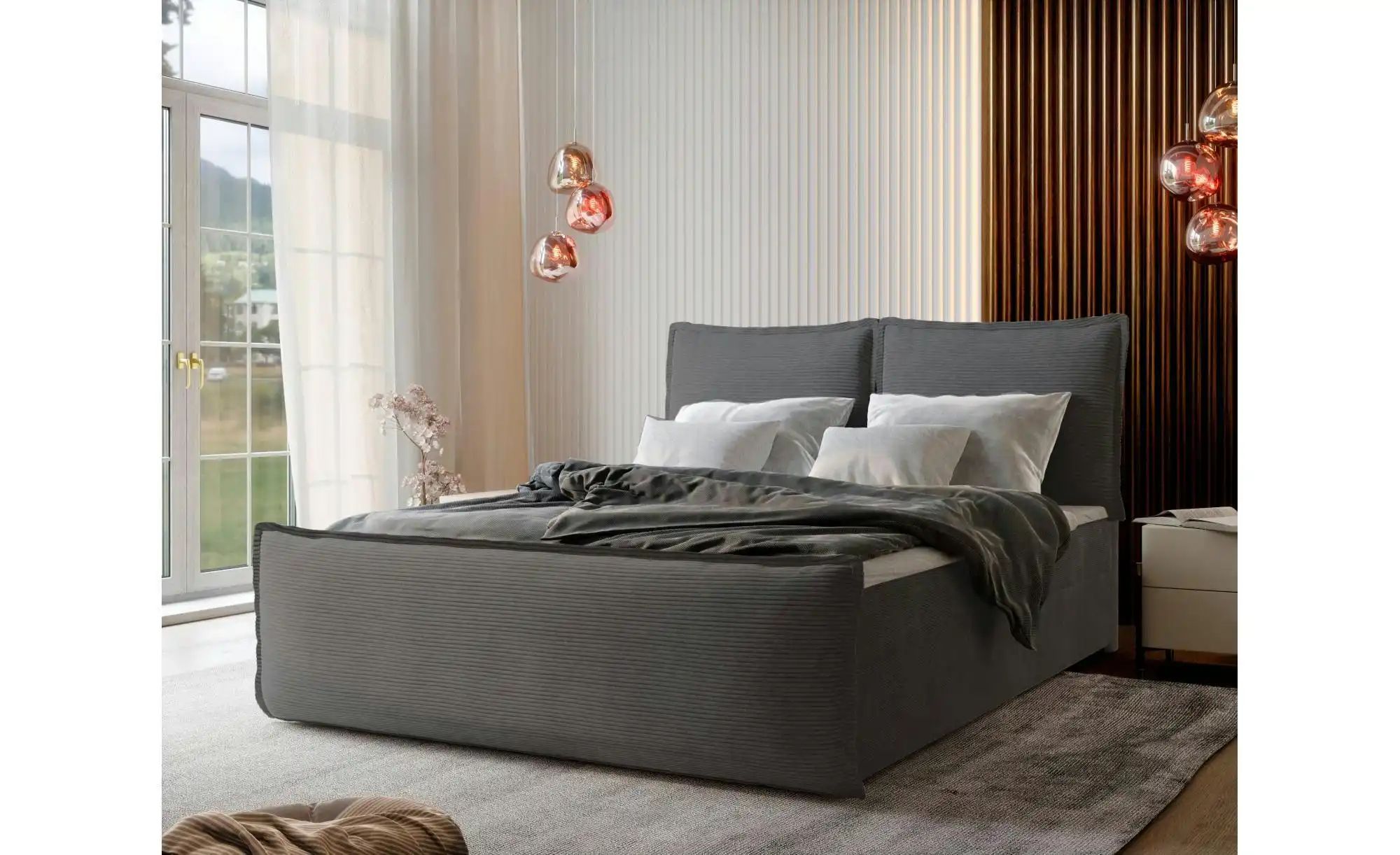 MASSENO Boxbett mit Bettkasten Monta ¦ grau ¦ Maße (cm): B: 140 H: 98 Bette günstig online kaufen