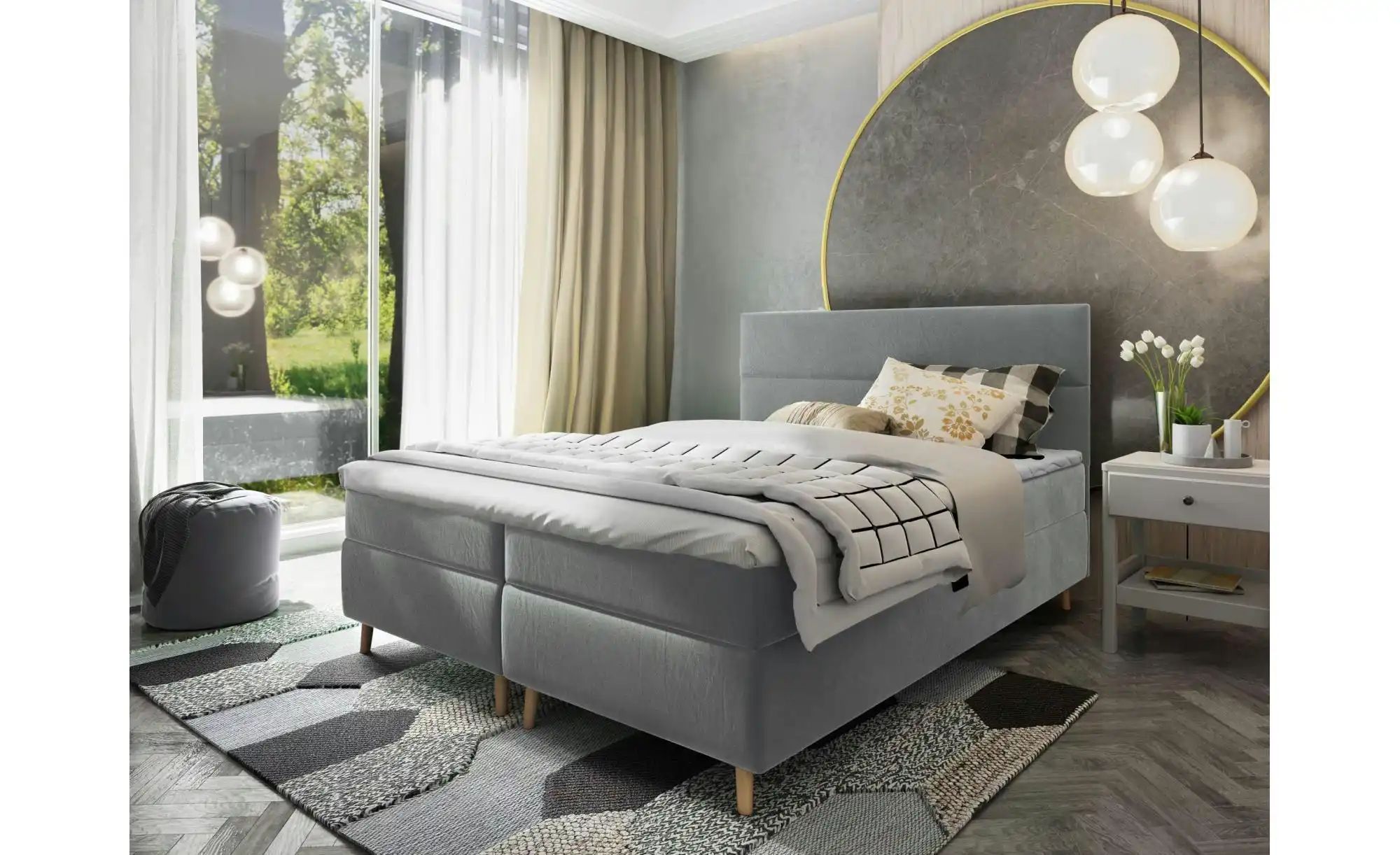 MASSENO Boxbett mit Bettkasten Santa ¦ grau ¦ Maße (cm): B: 160 H: 108 Bett günstig online kaufen