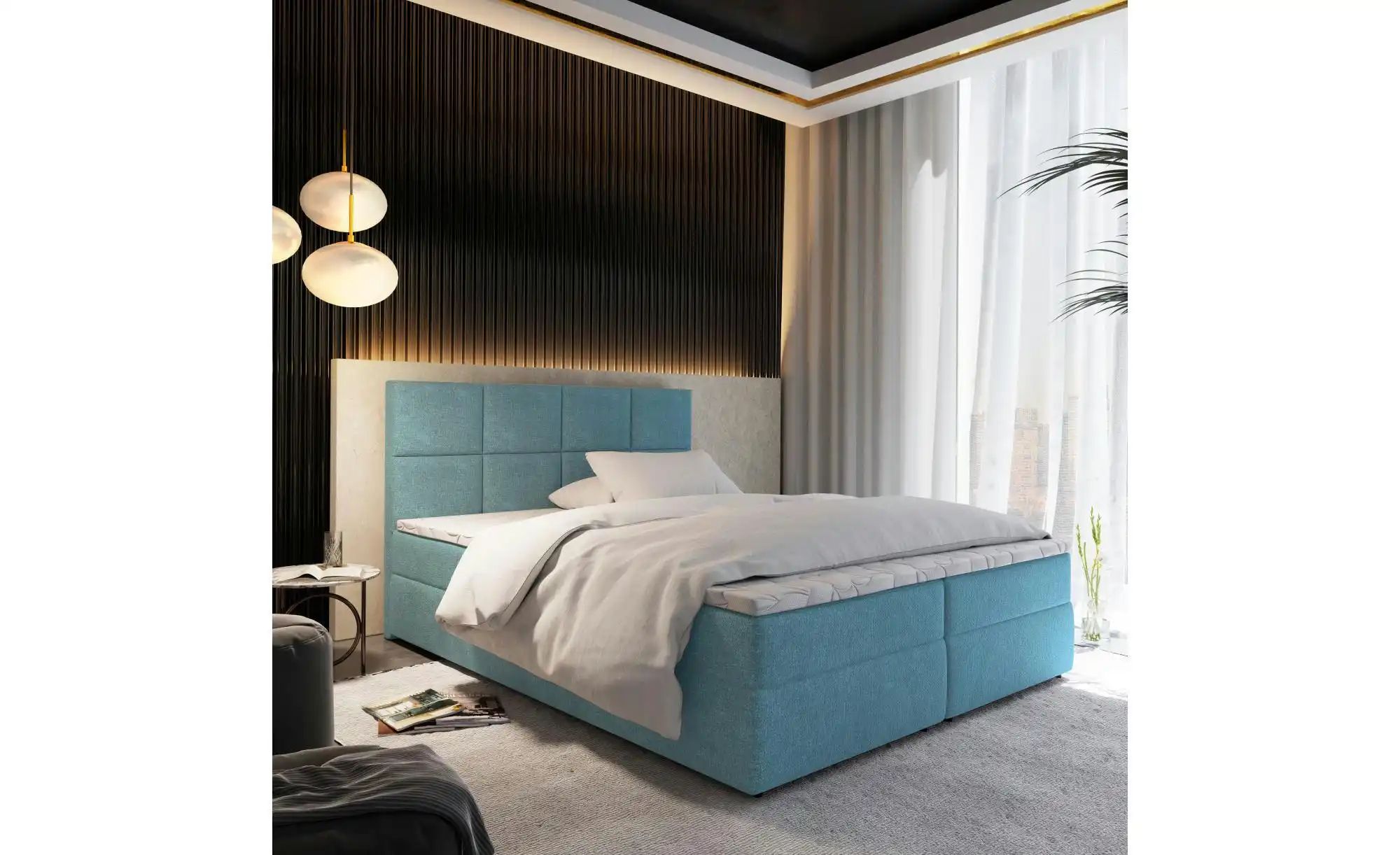 MASSENO Boxbett   ¦ türkis/petrol ¦ Maße (cm): B: 140 H: 98 Betten > Polste günstig online kaufen
