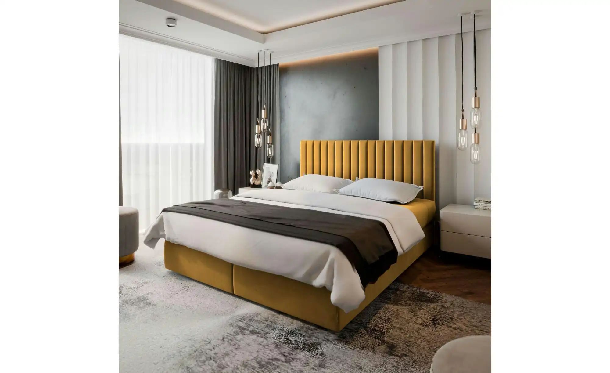 MASSENO Boxbett mit Bettkasten Bresel ¦ gelb ¦ Maße (cm): B: 180 H: 98 Bett günstig online kaufen