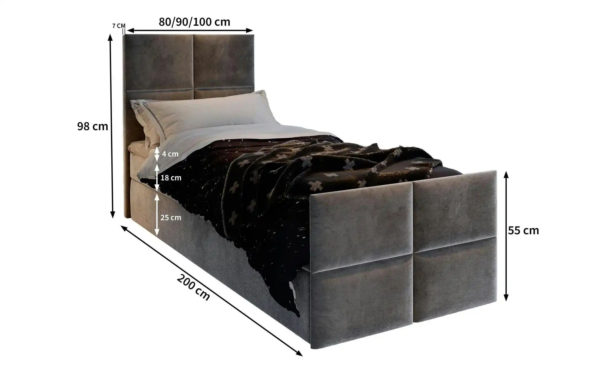 MASSENO Boxbett mit Bettkasten Ariel ¦ türkis/petrol ¦ Maße (cm): B: 80 H: günstig online kaufen