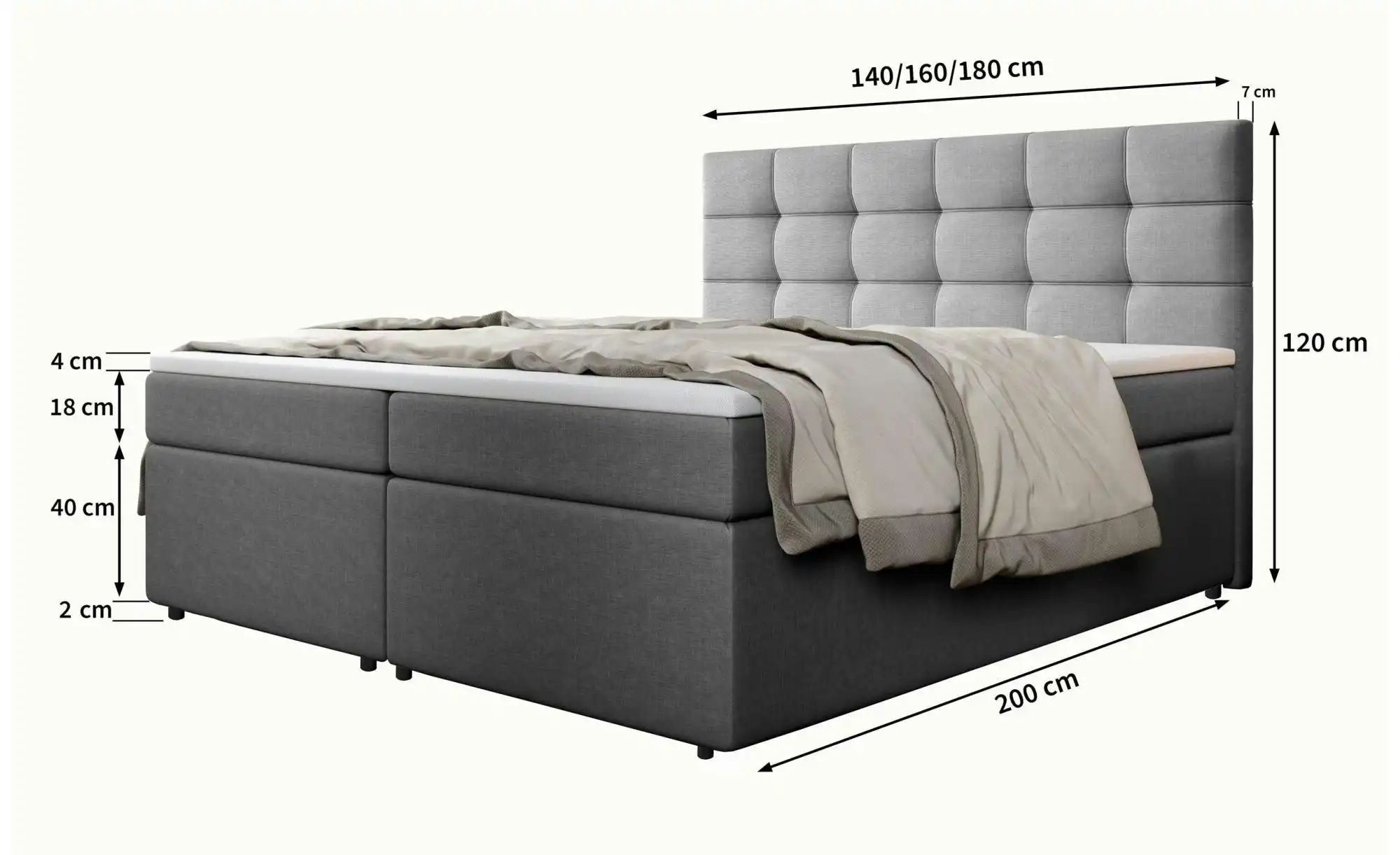MASSENO Boxbett mit Bettkasten Palma ¦ braun ¦ Maße (cm): B: 160 H: 120 Bet günstig online kaufen