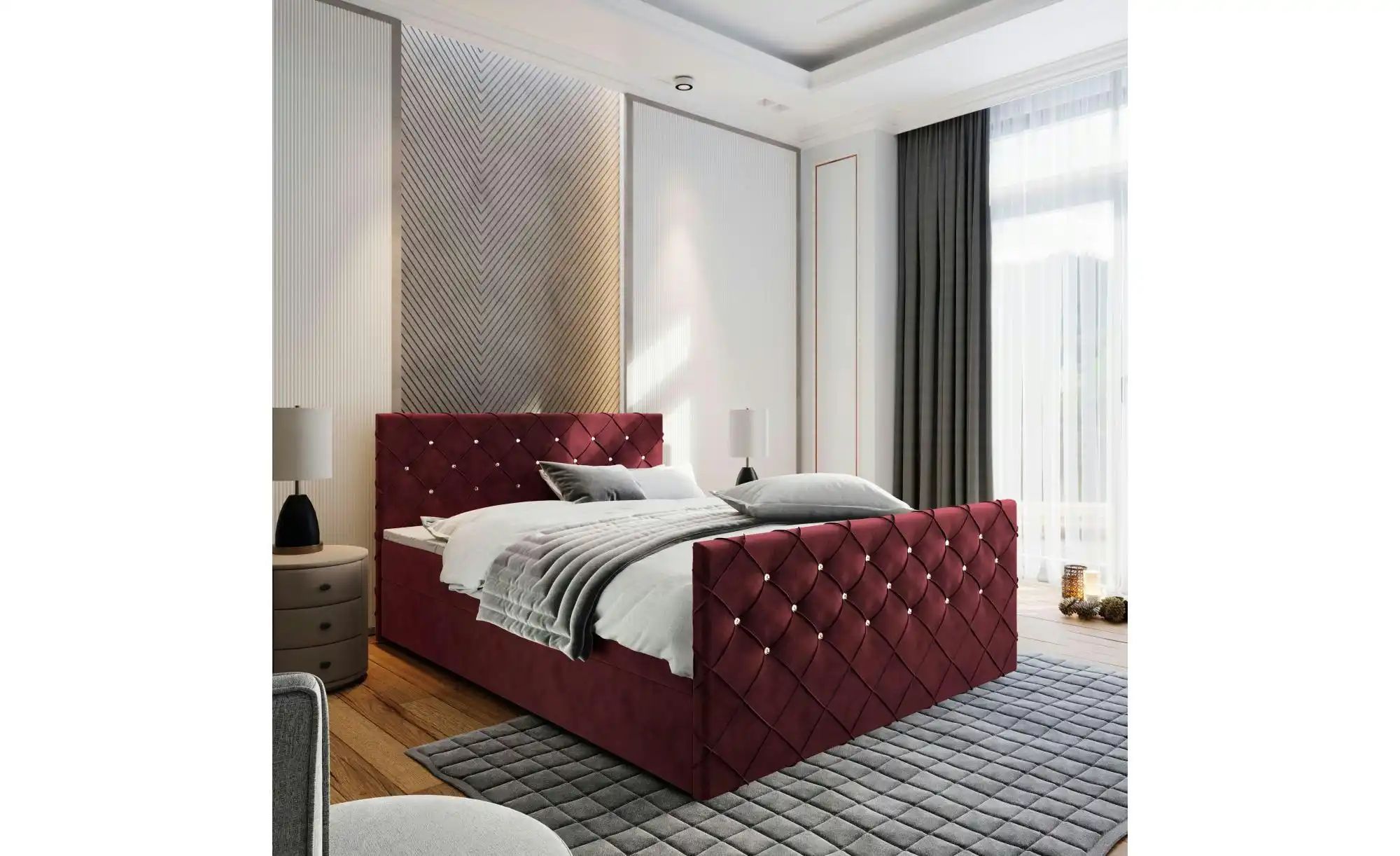 MASSENO Boxbett mit Bettkasten Mandi ¦ rot ¦ Maße (cm): B: 160 H: 98 Betten günstig online kaufen