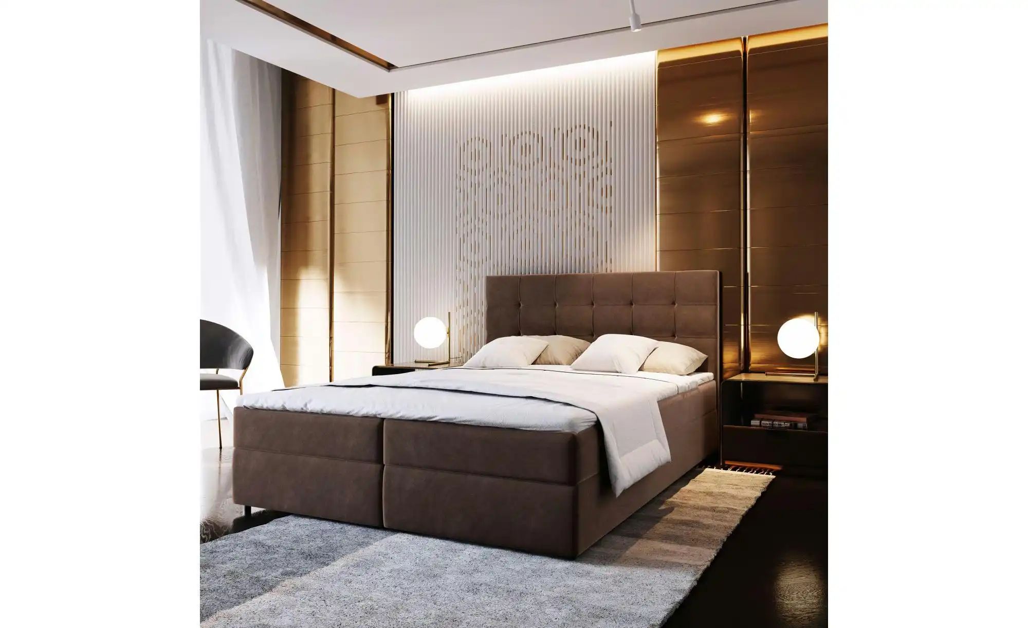 MASSENO Boxbett mit Bettkasten Glos ¦ braun ¦ Maße (cm): B: 140 H: 98 Bette günstig online kaufen