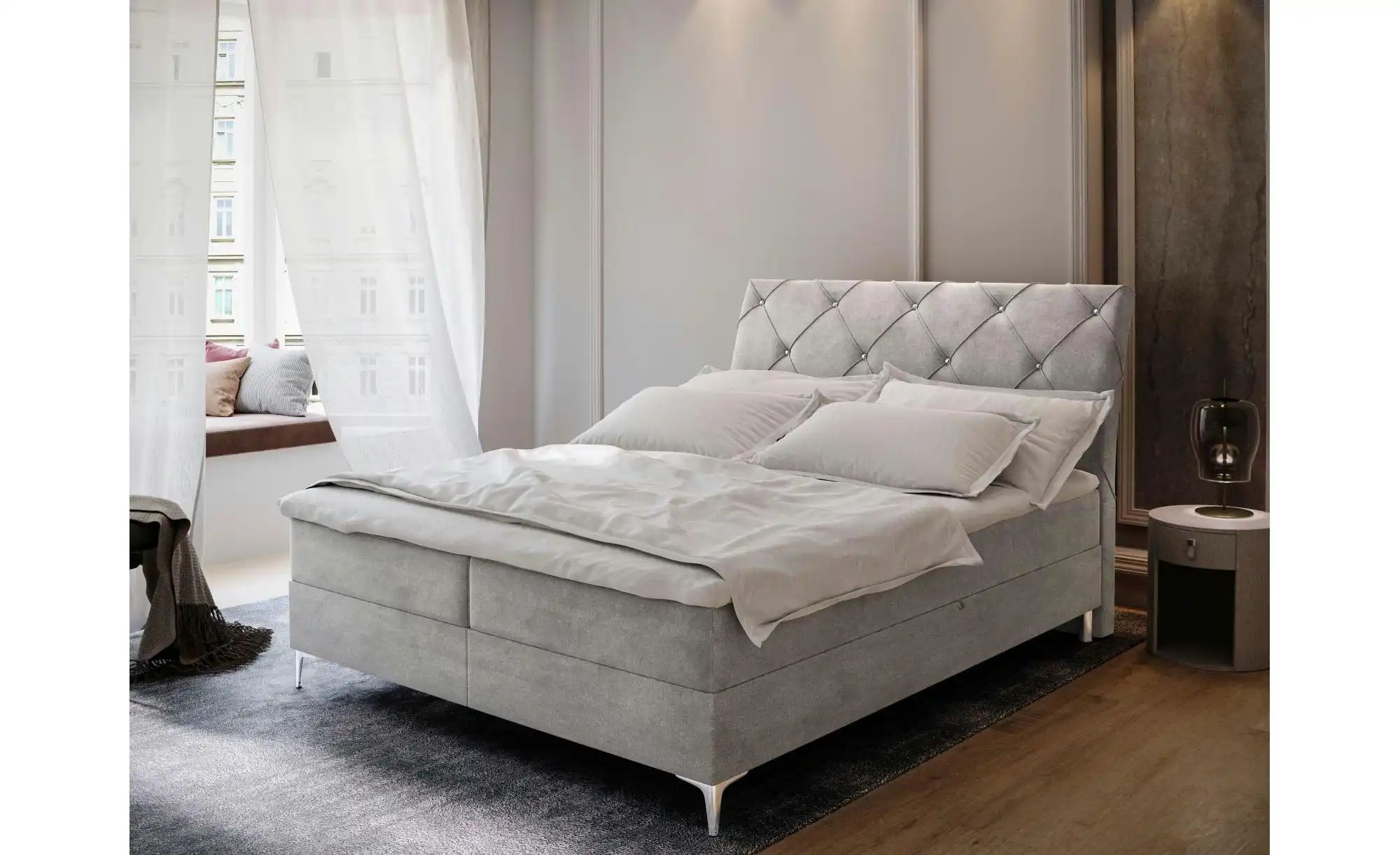 MASSENO Boxbett mit Bettkasten Macon ¦ grau ¦ Maße (cm): B: 140 H: 118 Bett günstig online kaufen