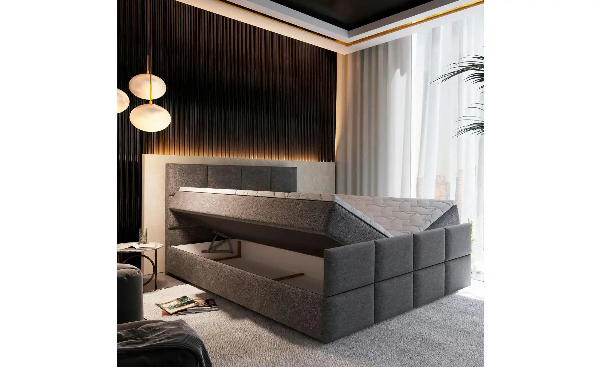 MASSENO Boxbett mit Bettkasten Ariel ¦ grau ¦ Maße (cm): B: 160 H: 98 Bette günstig online kaufen