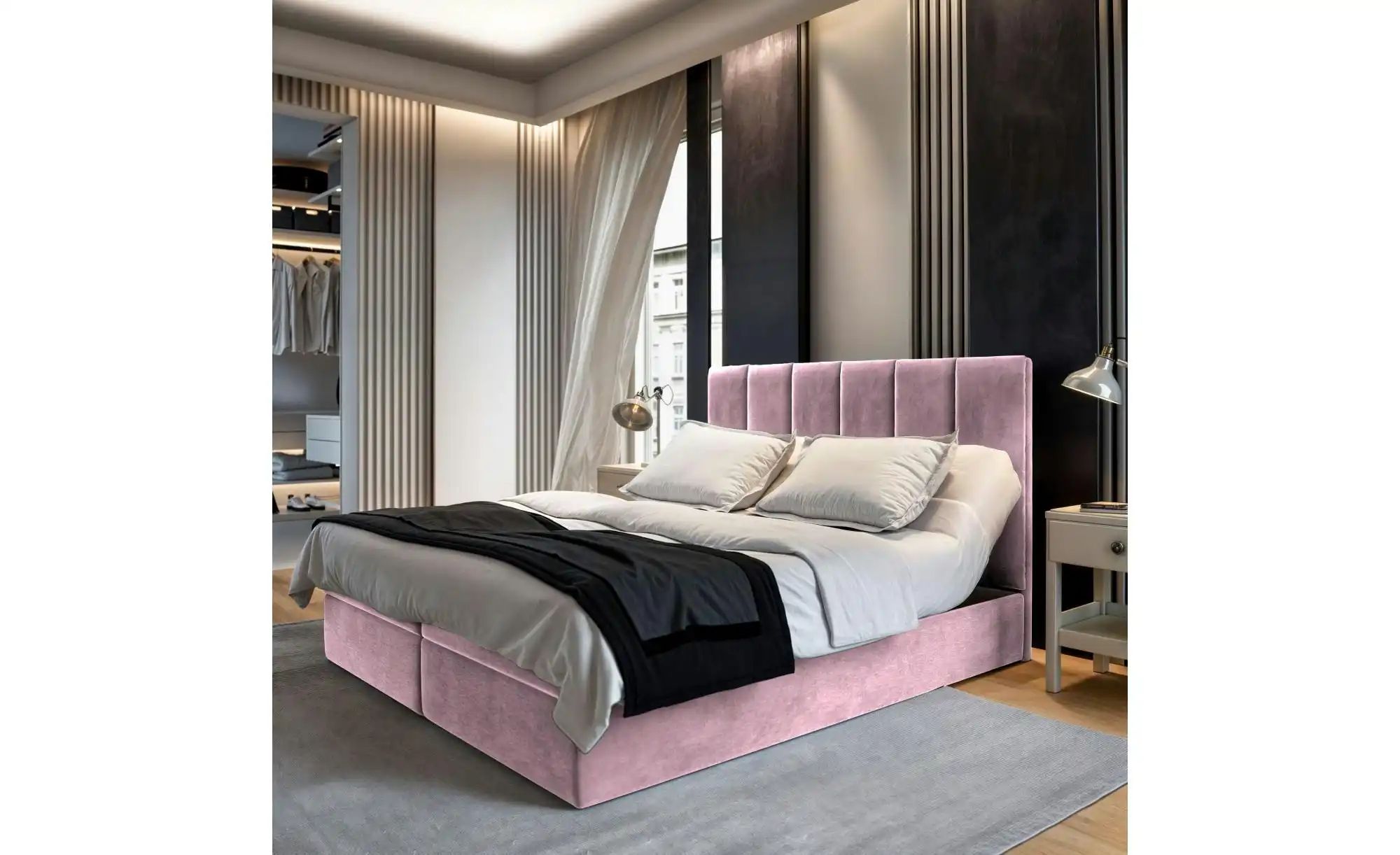 Thumbnail - MASSENO Boxbett mit Bettkasten Barino ¦ rosa/pink ¦ Maße (cm): B: 160 H: 98 Betten > Polsterbetten - Höffner