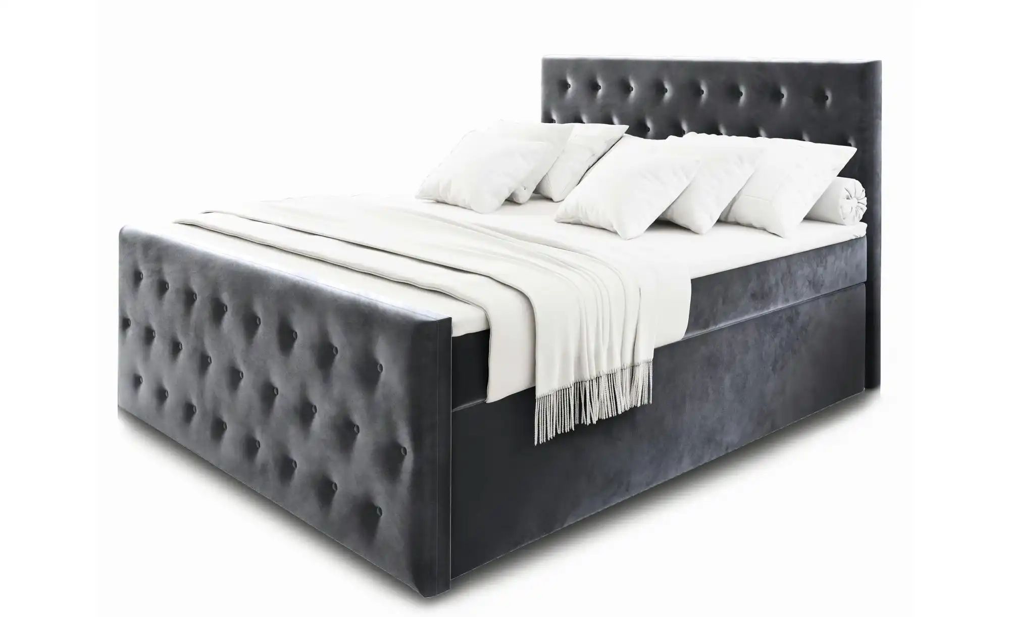 MASSENO Boxbett mit Bettkasten Fondi ¦ grau ¦ Maße (cm): B: 160 H: 120 Bett günstig online kaufen