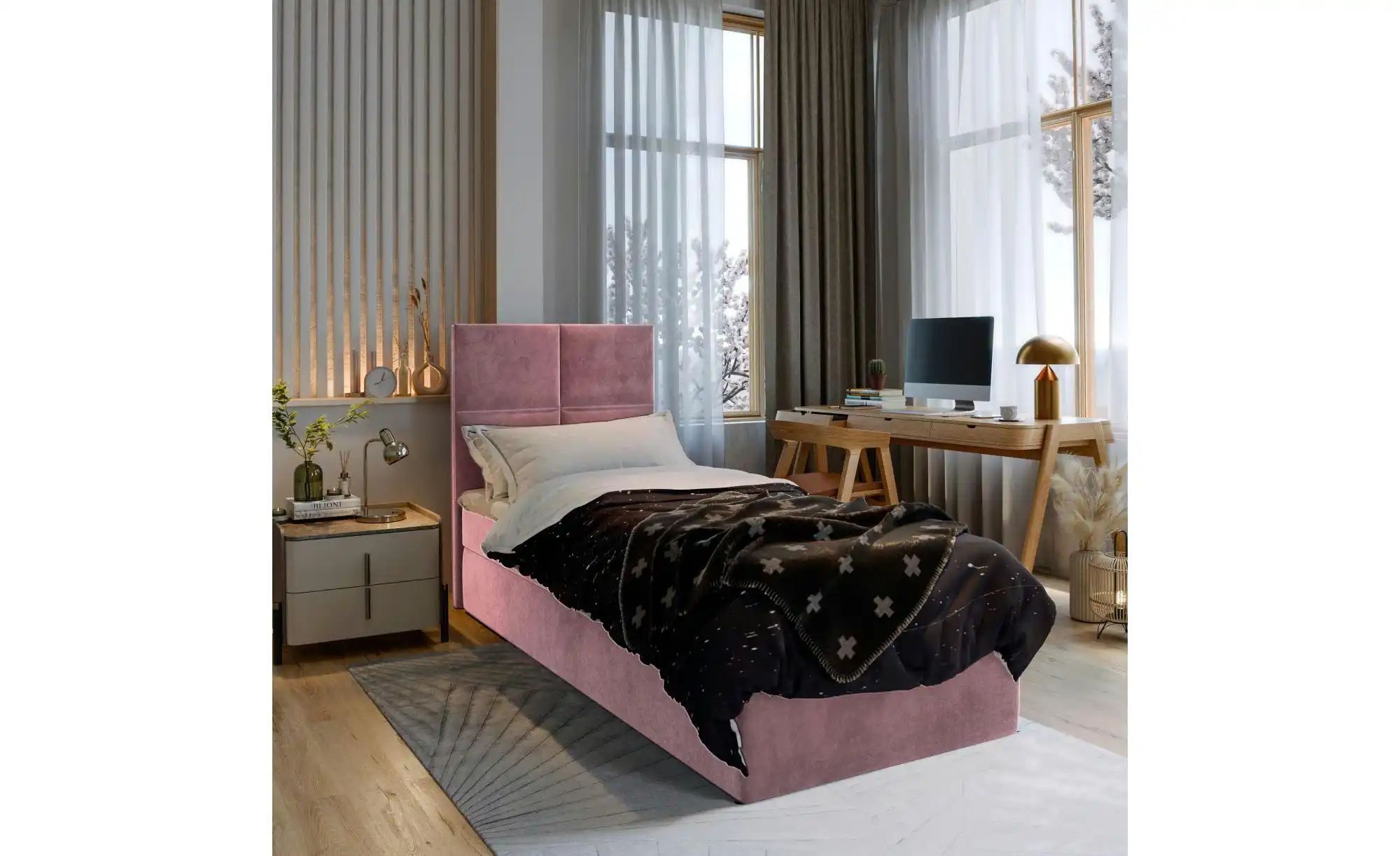 Thumbnail - MASSENO Boxbett mit Bettkasten Lena ¦ rosa/pink ¦ Maße (cm): B: 80 H: 98 Betten > Polsterbetten - Höffner