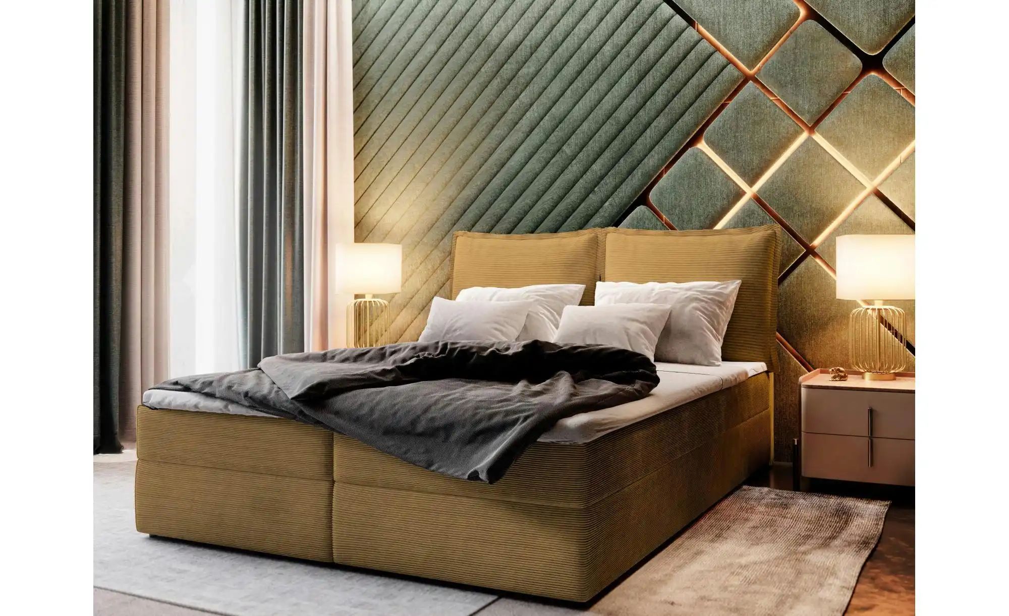 MASSENO Boxbett mit Bettkasten Lente ¦ gelb ¦ Maße (cm): B: 180 H: 98 Bette günstig online kaufen