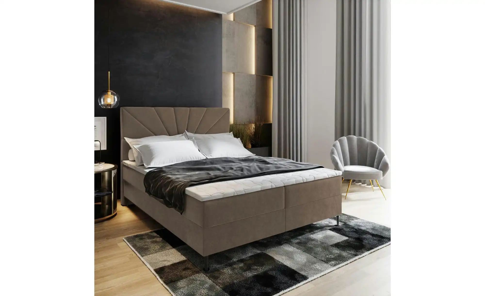 Thumbnail - MASSENO Boxbett mit Bettkasten Muri ¦ braun ¦ Maße (cm): B: 140 H: 98 Betten > Polsterbetten - Höffner