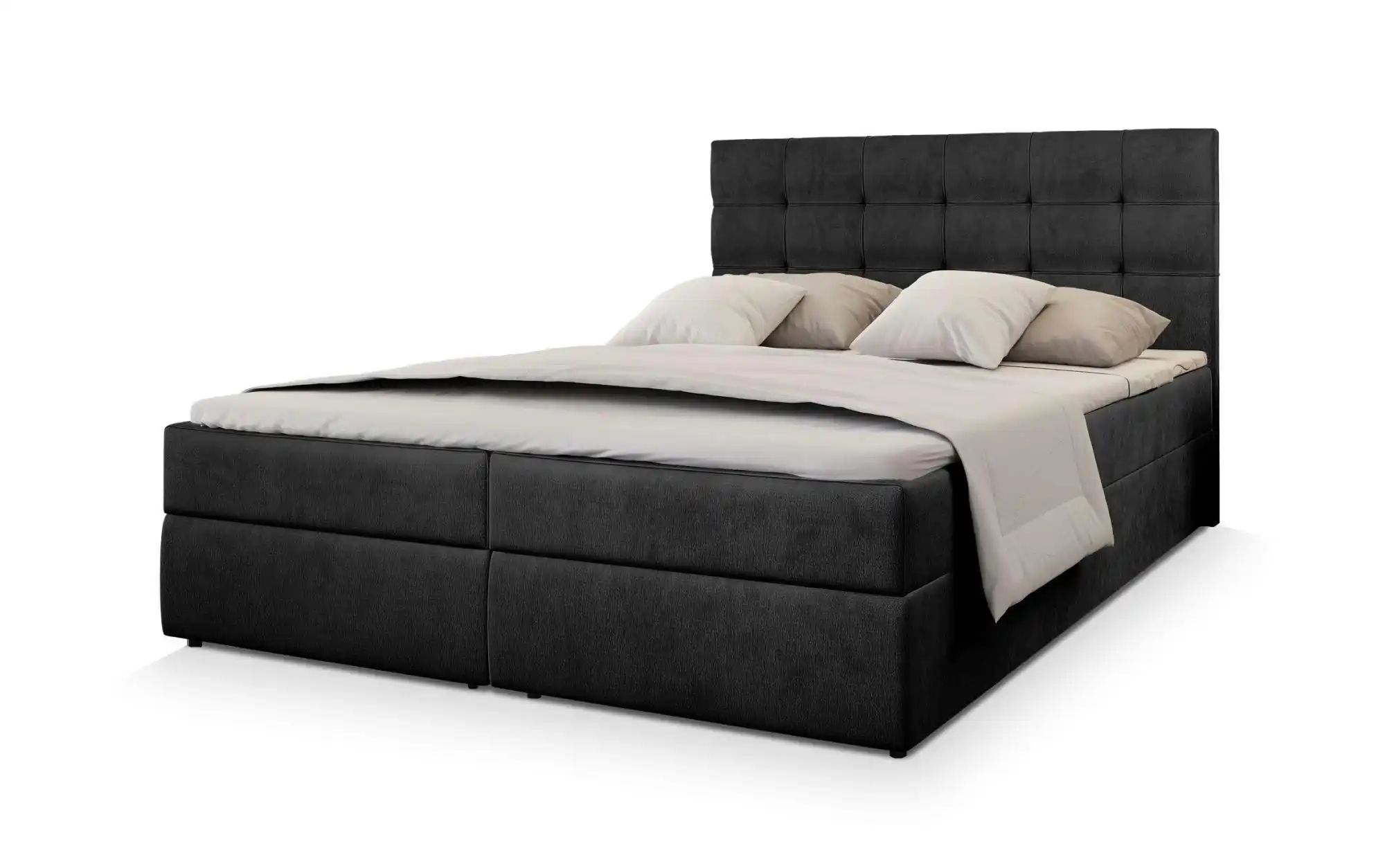 MASSENO Boxbett mit Bettkasten Glos  schwarz  Maße (cm): B: 180 H: 98 | 05906269834316