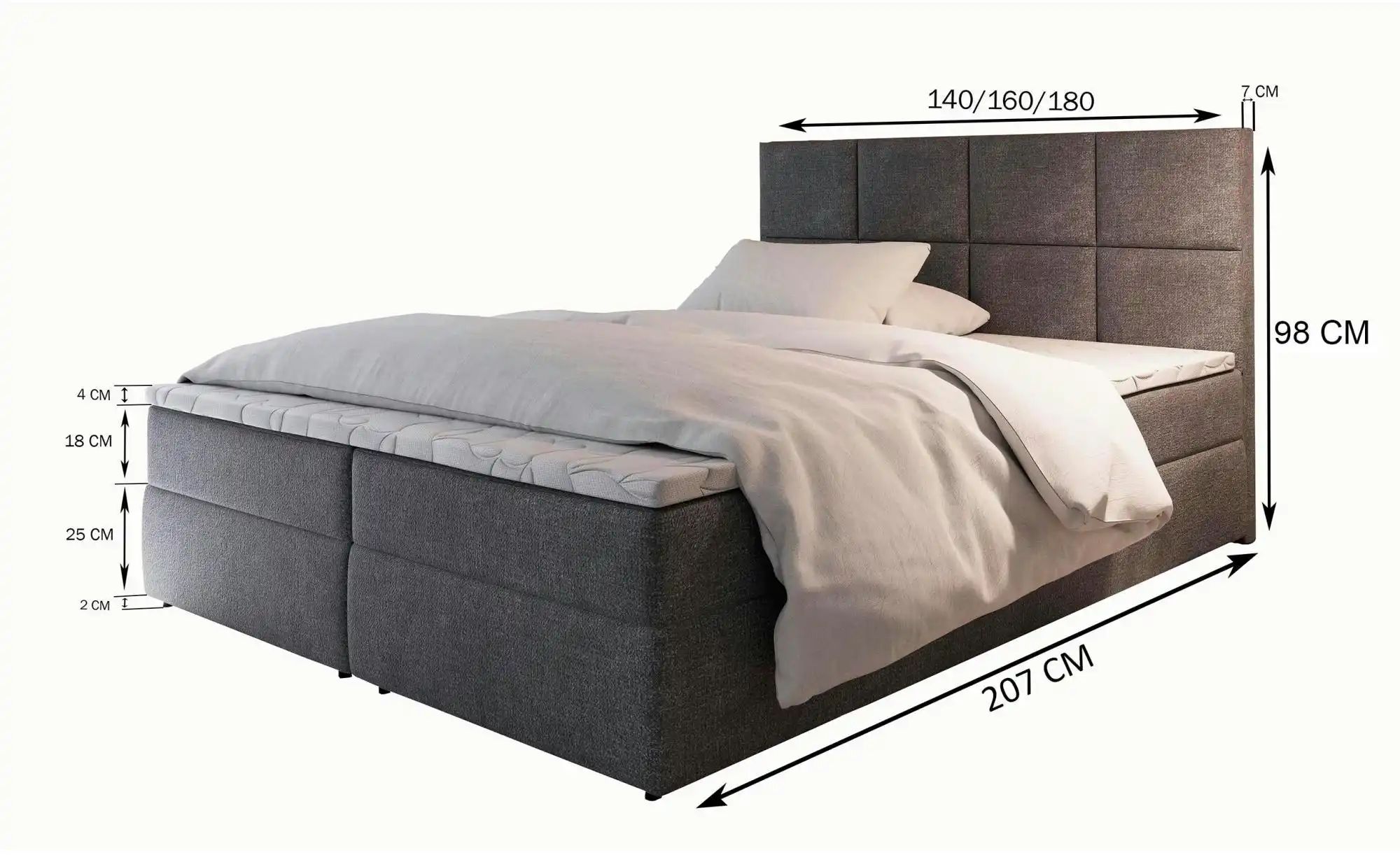 MASSENO Boxbett   ¦ beige ¦ Maße (cm): B: 140 H: 98 Betten > Polsterbetten günstig online kaufen