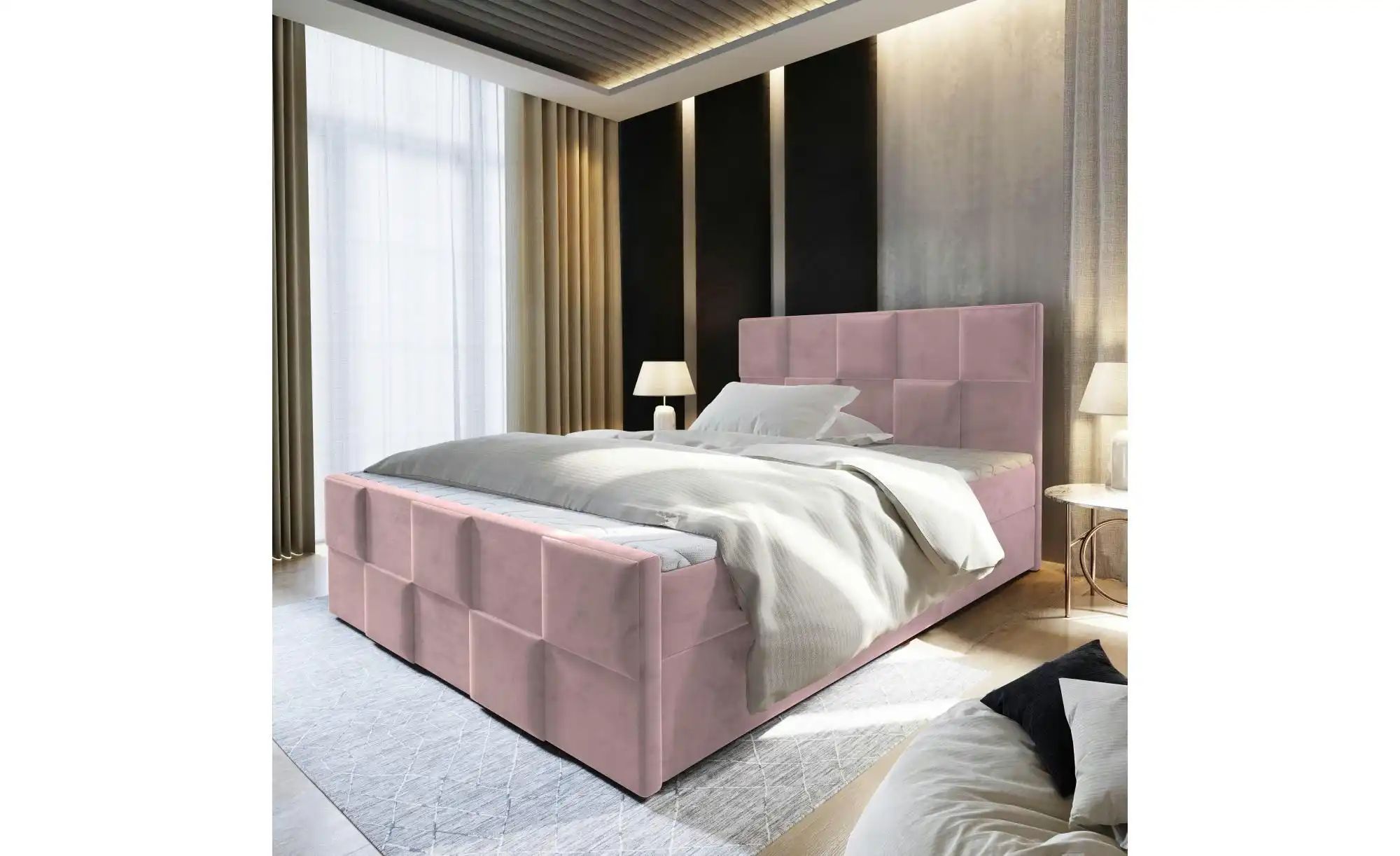 MASSENO Boxbett mit Bettkasten Mona ¦ rosa/pink ¦ Maße (cm): B: 160 H: 98 B günstig online kaufen