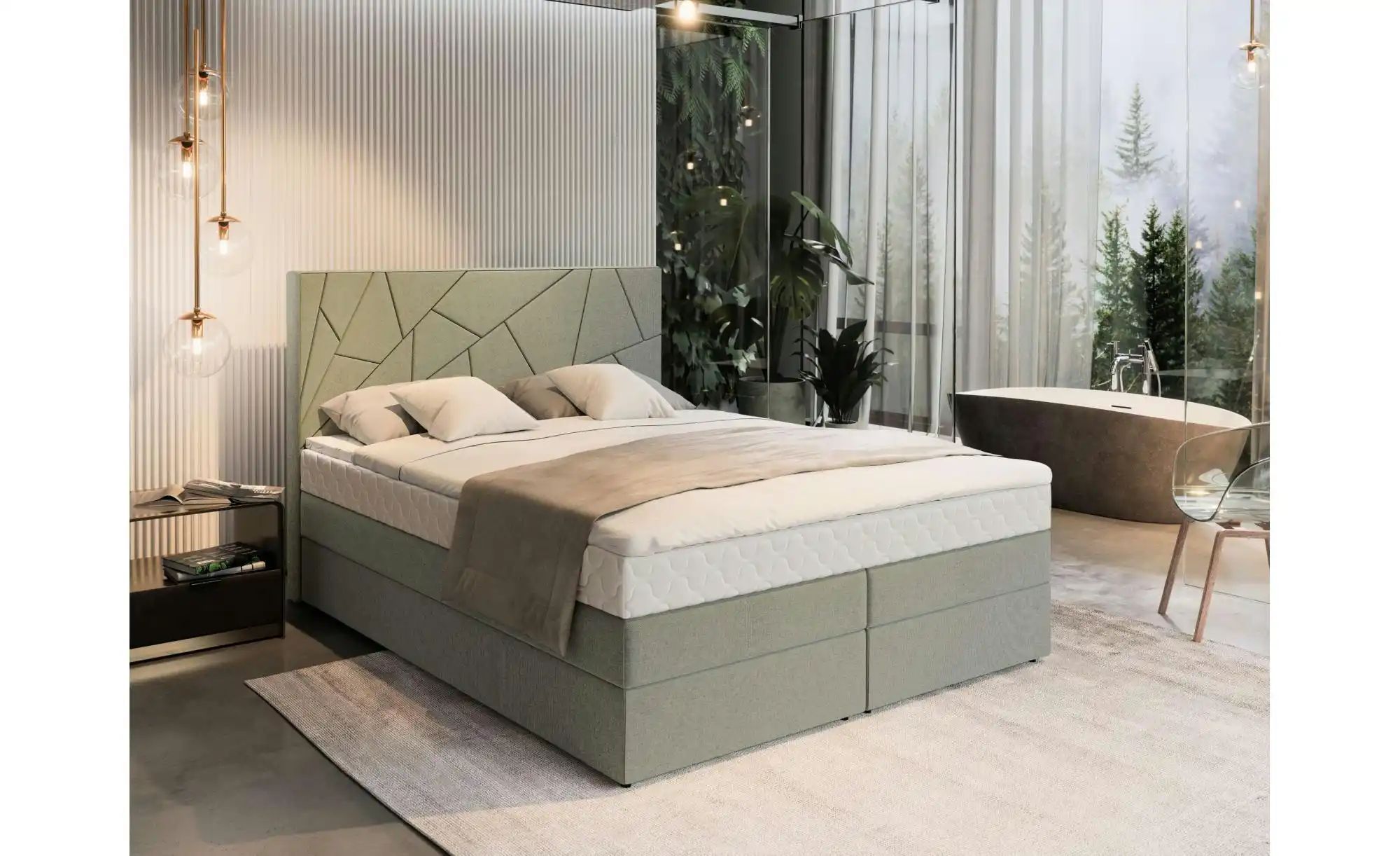 MASSENO Boxbett mit Bettkasten Trani ¦ grün ¦ Maße (cm): B: 160 H: 115 Bett günstig online kaufen