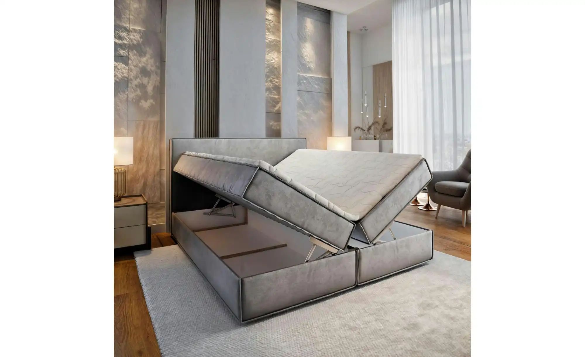 MASSENO Boxbett mit Bettkasten Pellio ¦ grün ¦ Maße (cm): B: 180 H: 98 Bett günstig online kaufen