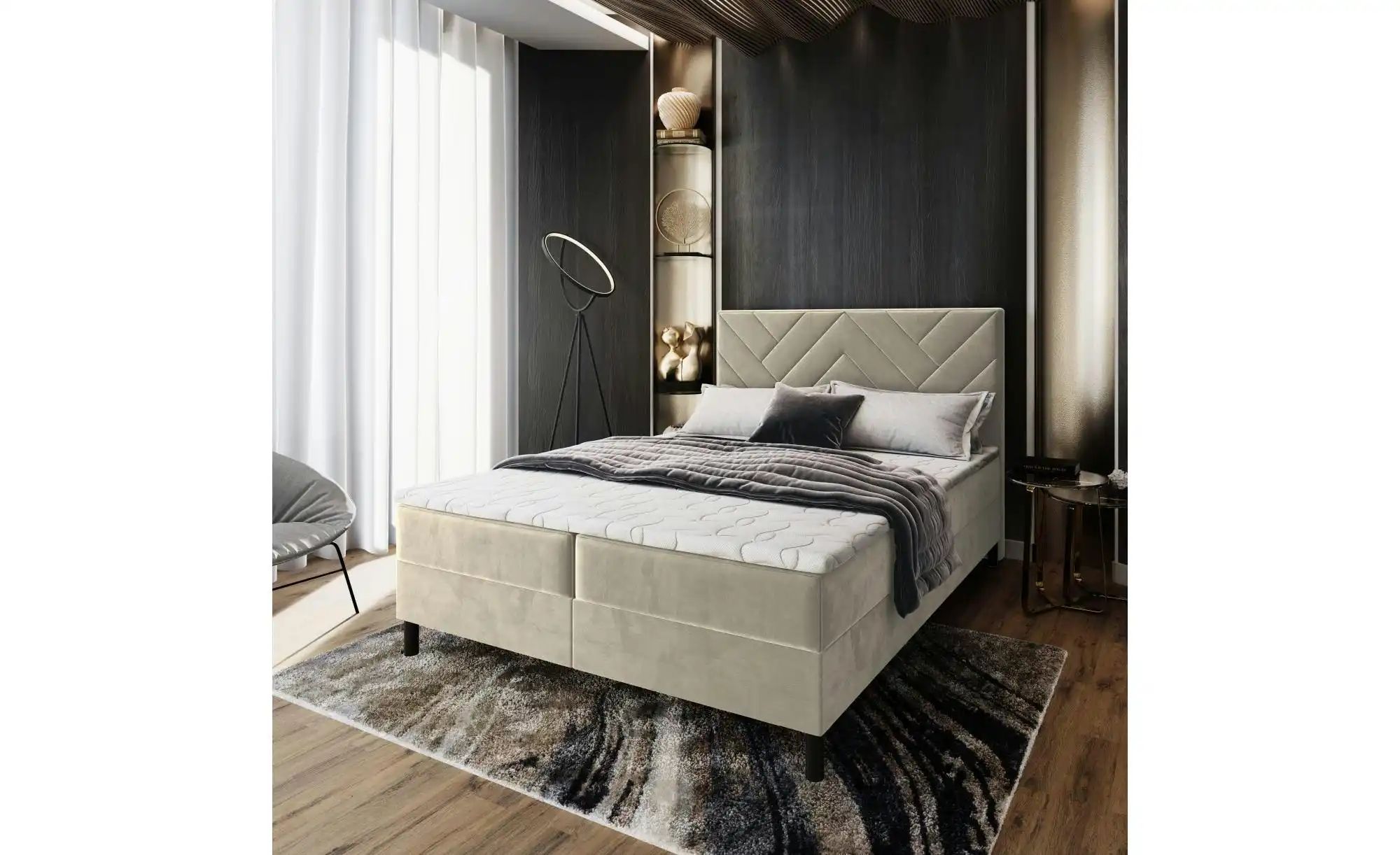 MASSENO Boxbett mit Bettkasten Rokis ¦ creme ¦ Maße (cm): B: 160 H: 98 Bett günstig online kaufen