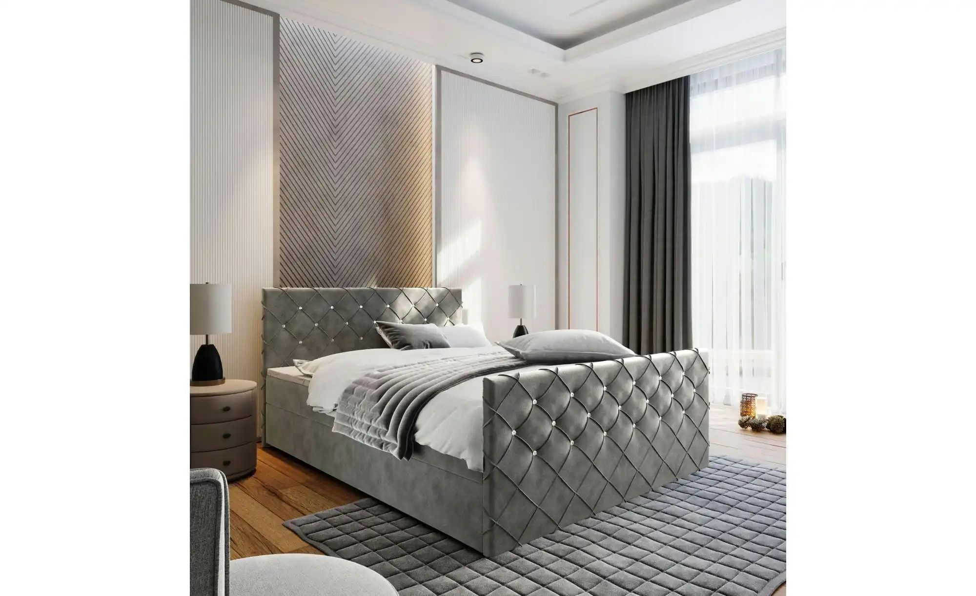 MASSENO Boxbett mit Bettkasten Mandi ¦ grau ¦ Maße (cm): B: 140 H: 98 Bette günstig online kaufen