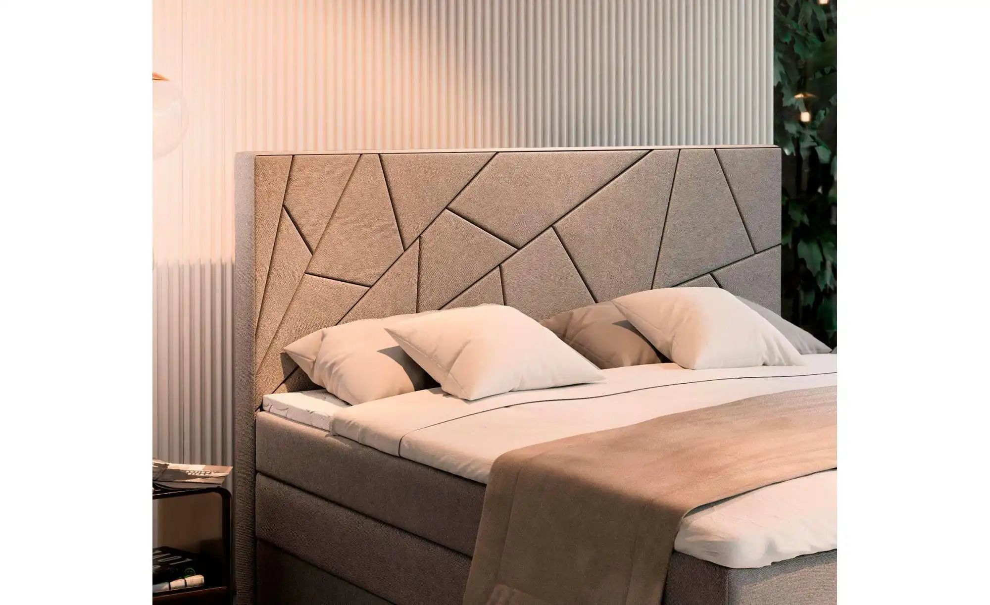 Thumbnail - MASSENO Boxbett mit Bettkasten Trani ¦ grau ¦ Maße (cm): B: 180 H: 115 Betten > Polsterbetten - Höffner