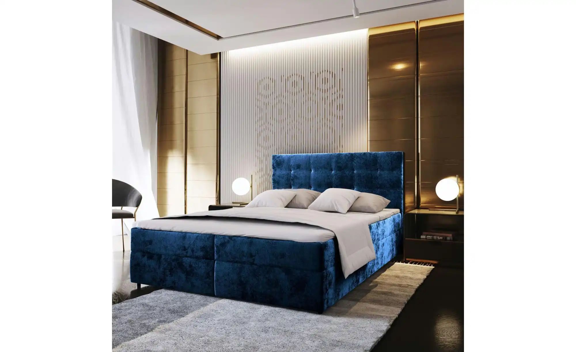 MASSENO Boxbett mit Bettkasten Glos ¦ blau ¦ Maße (cm): B: 160 H: 98 Betten günstig online kaufen
